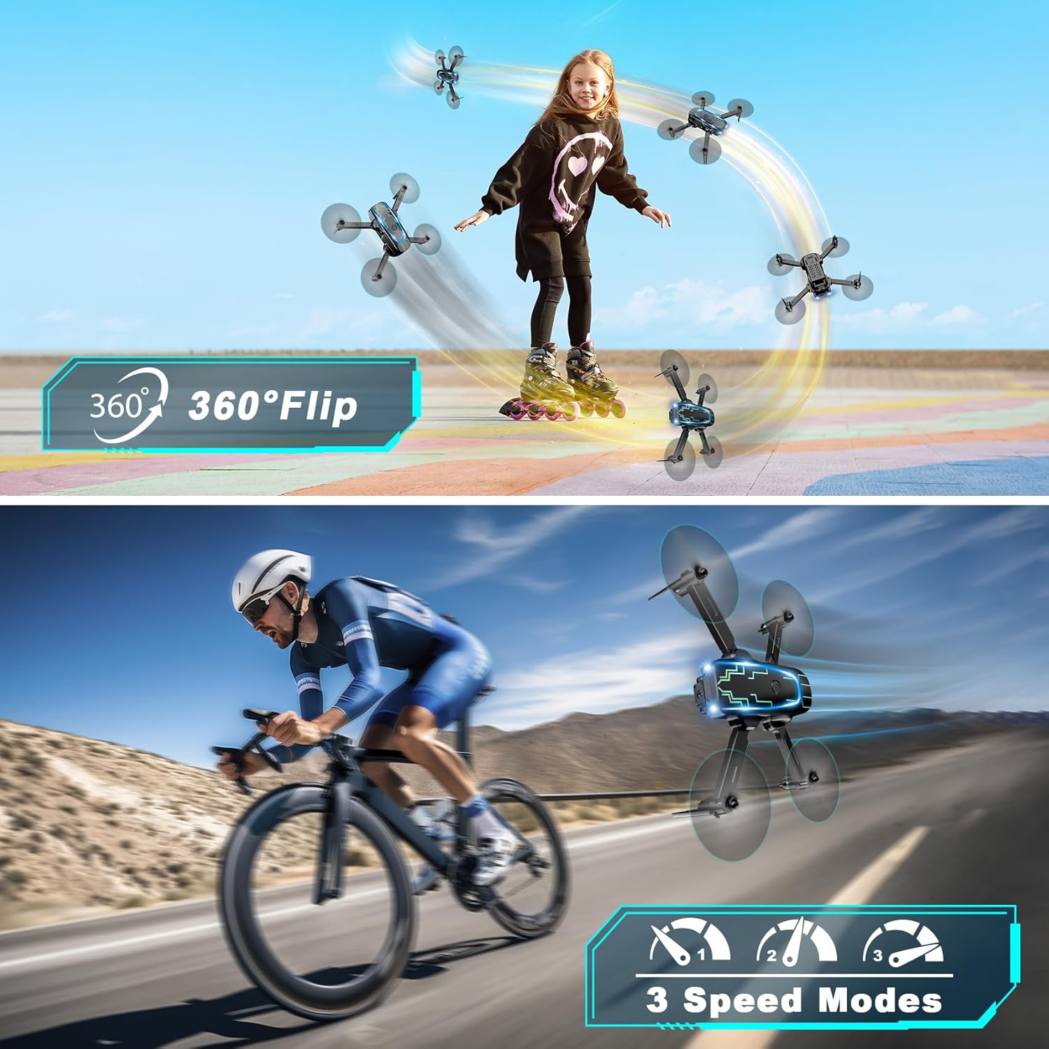 Mini Drone with Camera, Drones for Kids Adults, Boys Gifts, 1080P HD Foldable Drone with Gravity Control, Gestures Selfie, Altitude Hold, One Key Start, 3D Flips, 2 Batteries, Toy for Boys Girls · v4