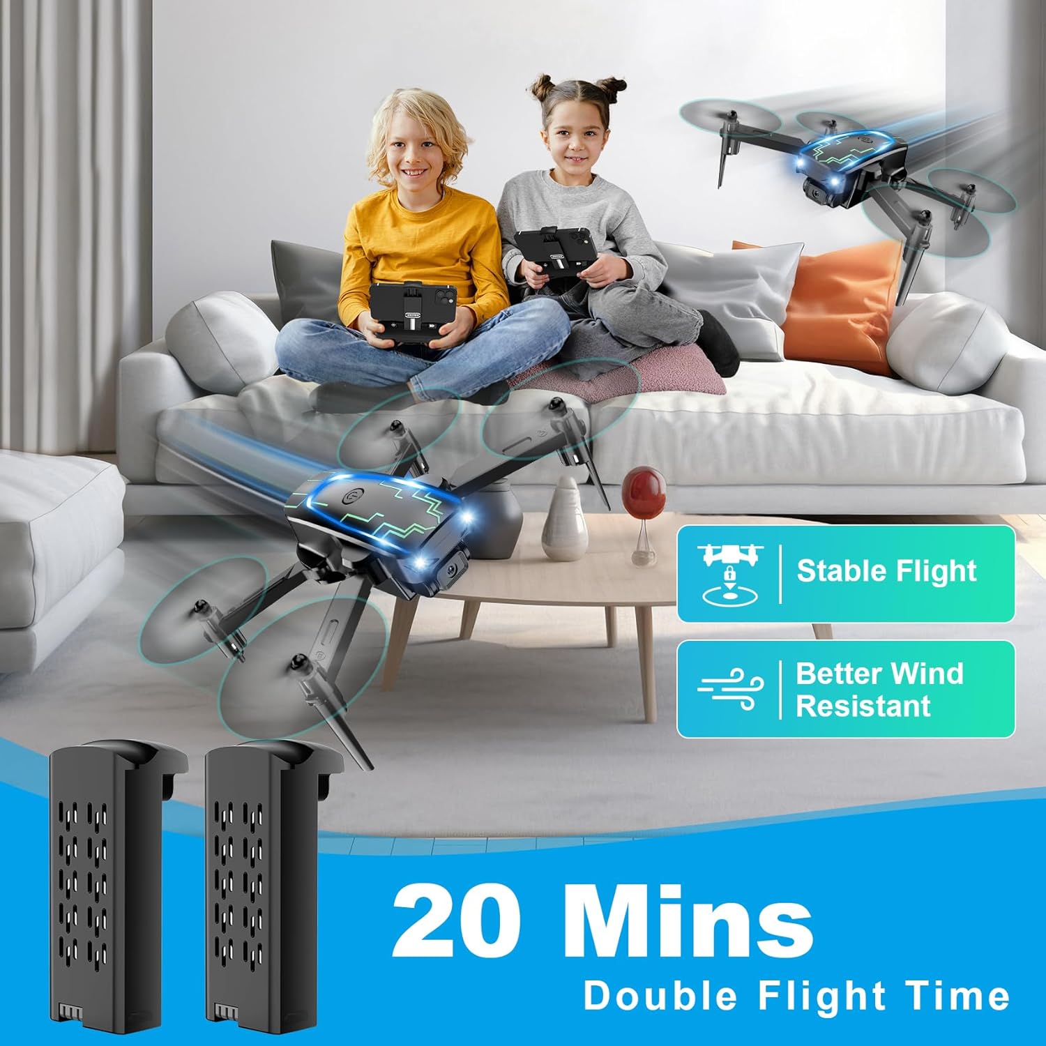 Mini Drone with Camera, Drones for Kids Adults, Boys Gifts, 1080P HD Foldable Drone with Gravity Control, Gestures Selfie, Altitude Hold, One Key Start, 3D Flips, 2 Batteries, Toy for Boys Girls · v4