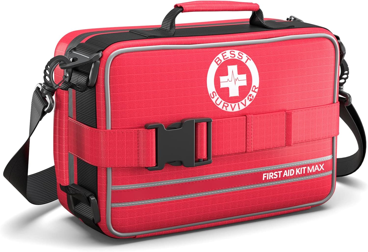 Comprehensive Premium First Aid Kit, Emergency Trauma Kits with Shoulder Strap for Car Camping Gear, Labelled Compartments Survival Kit, Home Essentials, Outdoor Emergency Medical Supplies -252 Piece · v2