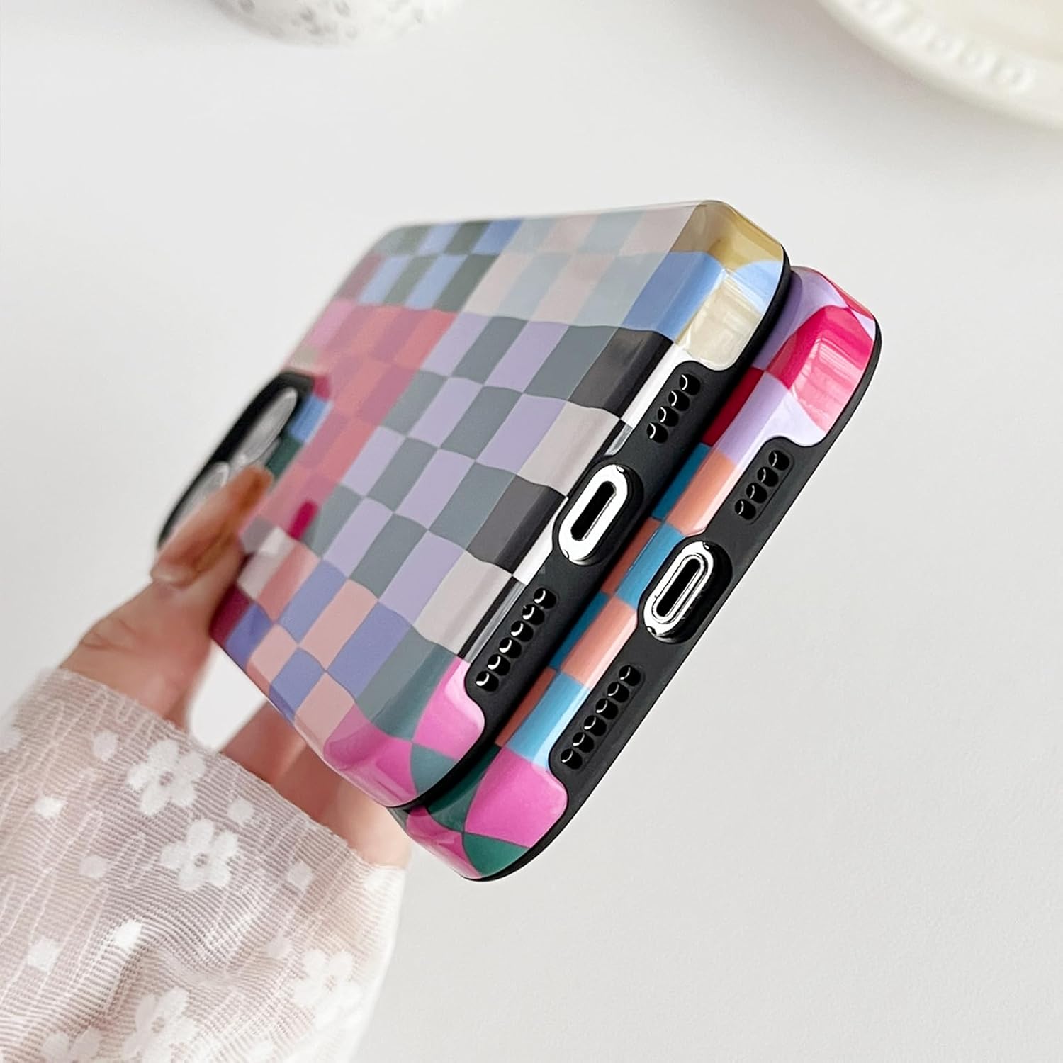 جراب متوافق مع iPhone 14 Pro Max، جراب منقوش ملون لطيف مع جراب TPU ناعم نحيف مقاوم للصدمات وحافظات واقية صلبة من البولي كربونات للنساء/الرجال مصممة لجراب iPhone 14 Pro Max (ملون 1)