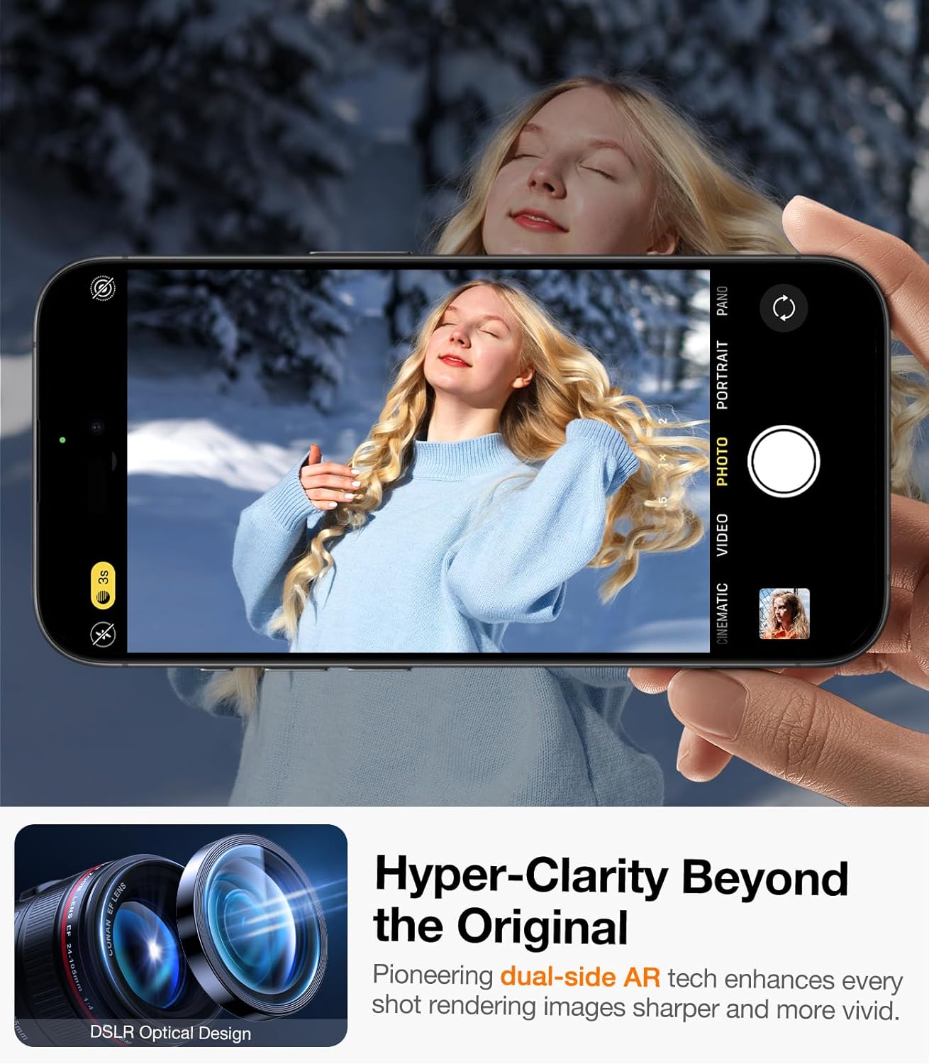 UltraGlass UNBREAK TOP 9H  Glass for iPhone 15/15 Plus Lens Protector [Military Grade Shatterproof  Longest Durable] Camera Lens Protector 15/15 Plus Tempered Glass, White · v2