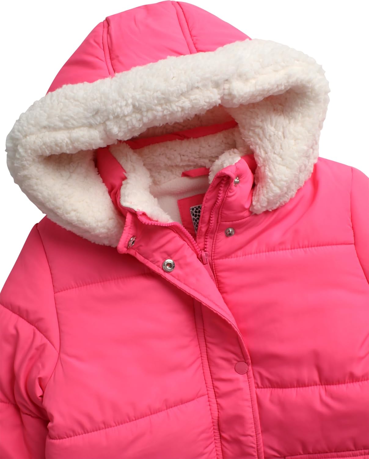 Girls Heavyweight Puffer Jacket - Polar Fleece Lined Winter Jacket for Girls with Sherpa Collar and Hood (7-16)