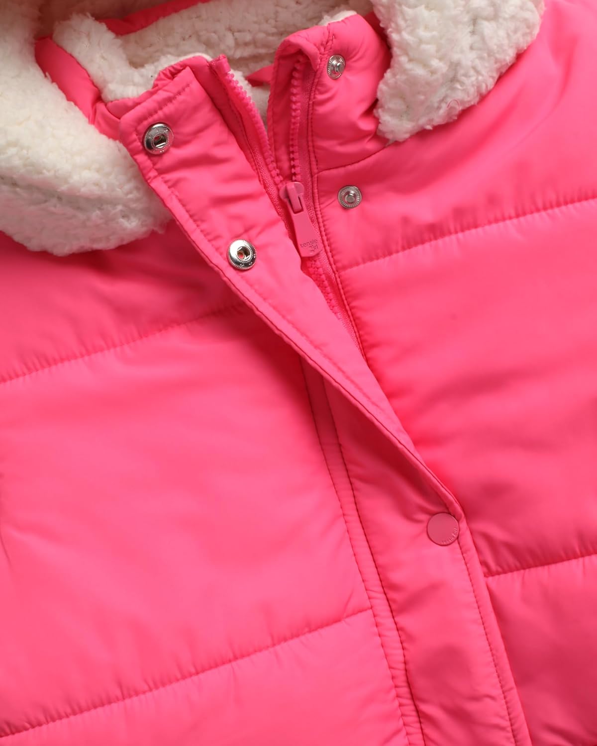 Girls Heavyweight Puffer Jacket - Polar Fleece Lined Winter Jacket for Girls with Sherpa Collar and Hood (7-16)