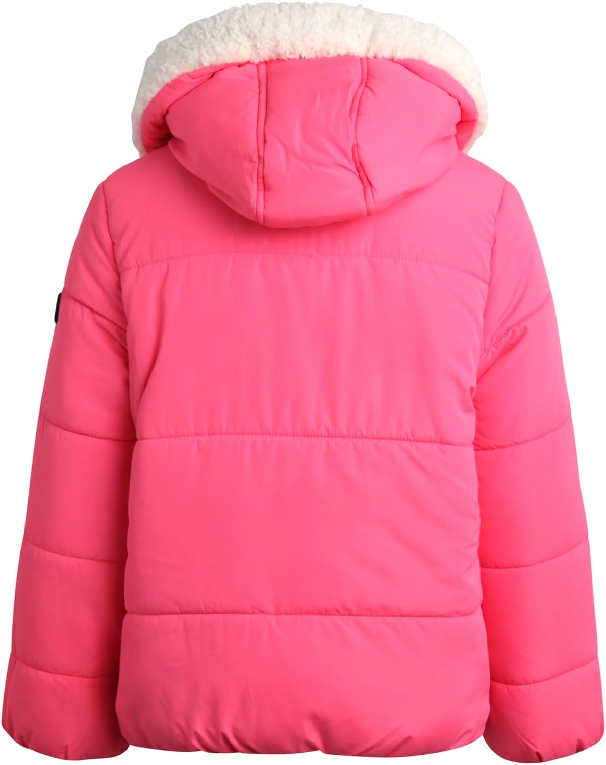 Girls Heavyweight Puffer Jacket - Polar Fleece Lined Winter Jacket for Girls with Sherpa Collar and Hood (7-16)