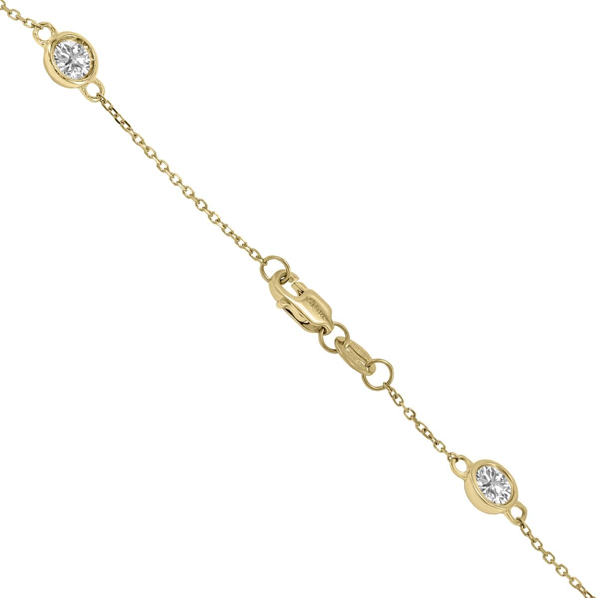 Bezel Set Lab Grown Diamond Station Necklaces in 14K White, Yellow and Rose Gold (Available From 0.25 CTW - 2 CTW) · v3