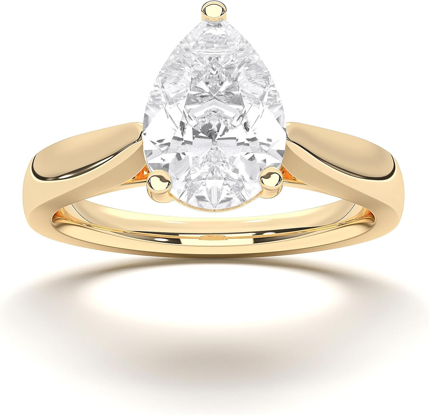 1.00Ct to 3.00Ct Pear Shape F-G/VS Lab Grown Diamond Solitaire Engagement Rings For Women Made in Solid Gold · v4