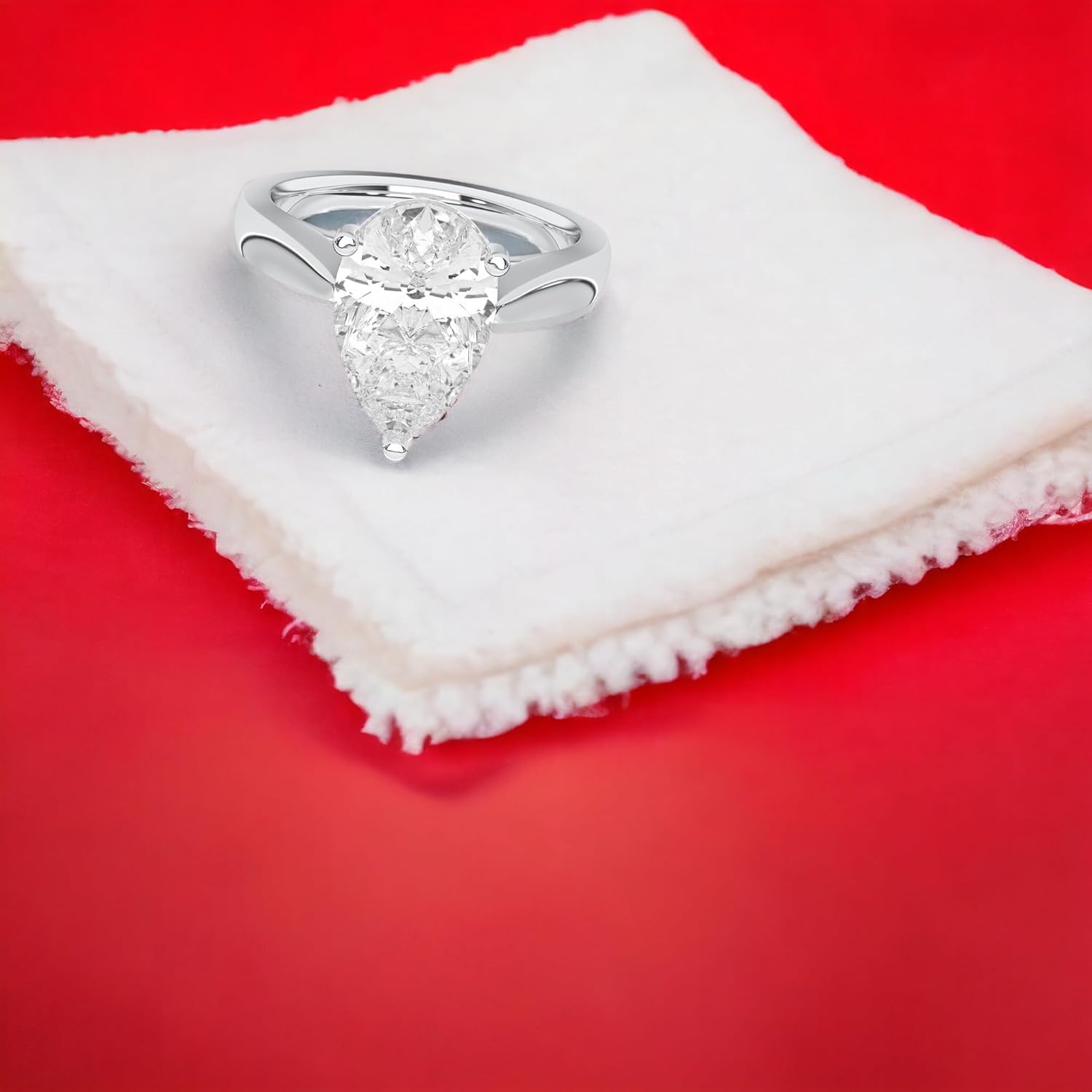 1.00Ct to 3.00Ct Pear Shape F-G/VS Lab Grown Diamond Solitaire Engagement Rings For Women Made in Solid Gold · v4