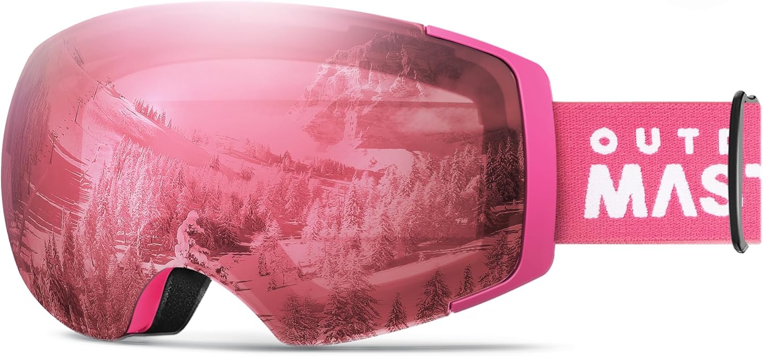 نظارات التزلج من OutdoorMaster PRO- بدون إطار وعدسات قابلة للتبديل 100% UV400 حماية من الثلج نظارات للرجال والنساء