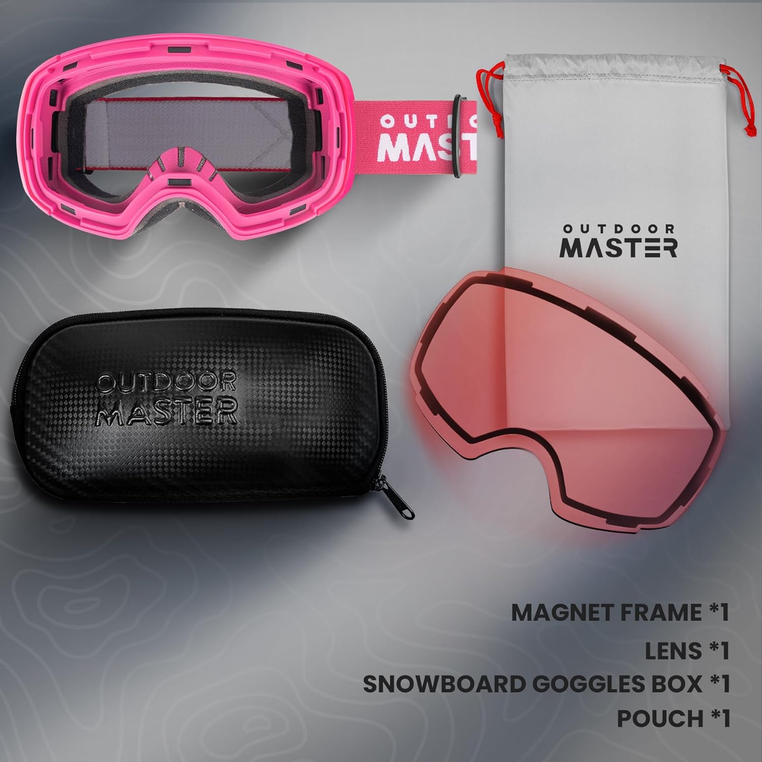 نظارات التزلج من OutdoorMaster PRO- بدون إطار وعدسات قابلة للتبديل 100% UV400 حماية من الثلج نظارات للرجال والنساء