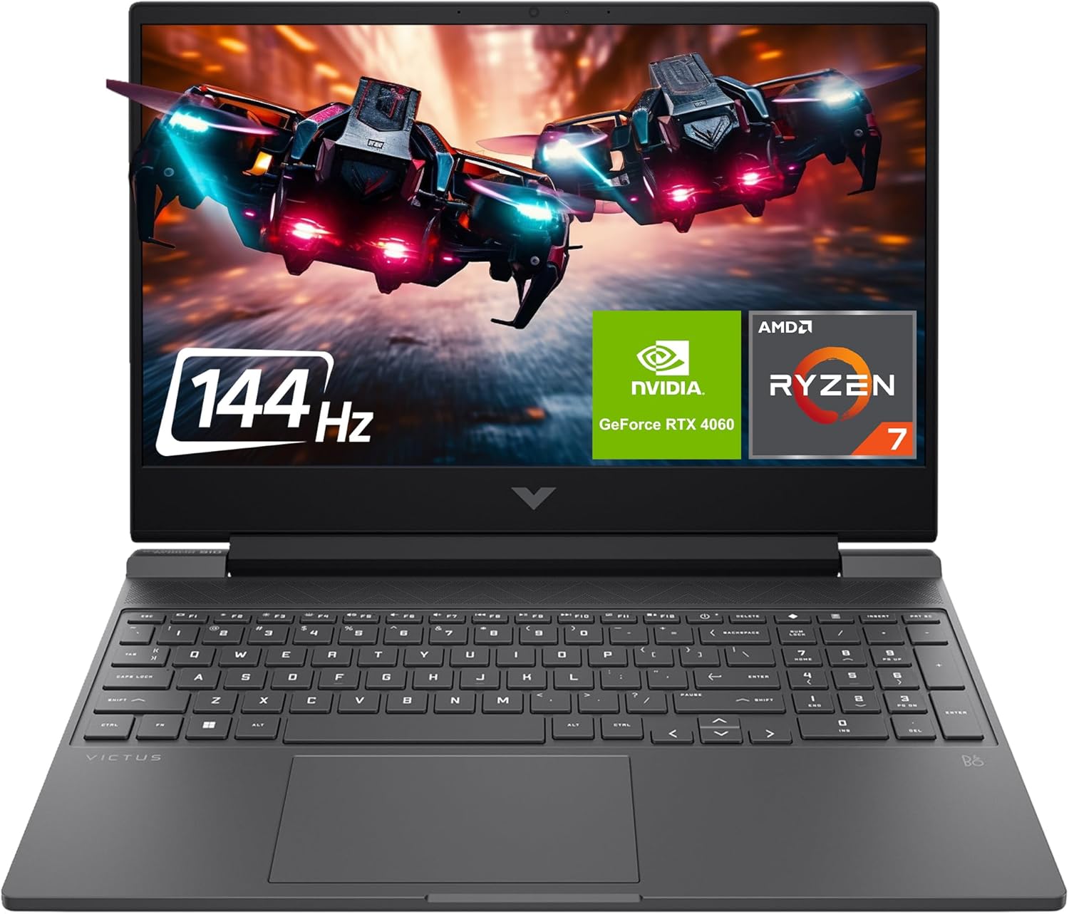HP Victus 15 Gaming Laptop, AMD Ryzen 7 8845HS, 64 GB DDR5 Ram, 2 TB PCle SSD, 15.6" FullHD (1920x1080), Nvidia Geforce RTX 4060, W11 Home, Gray · v2