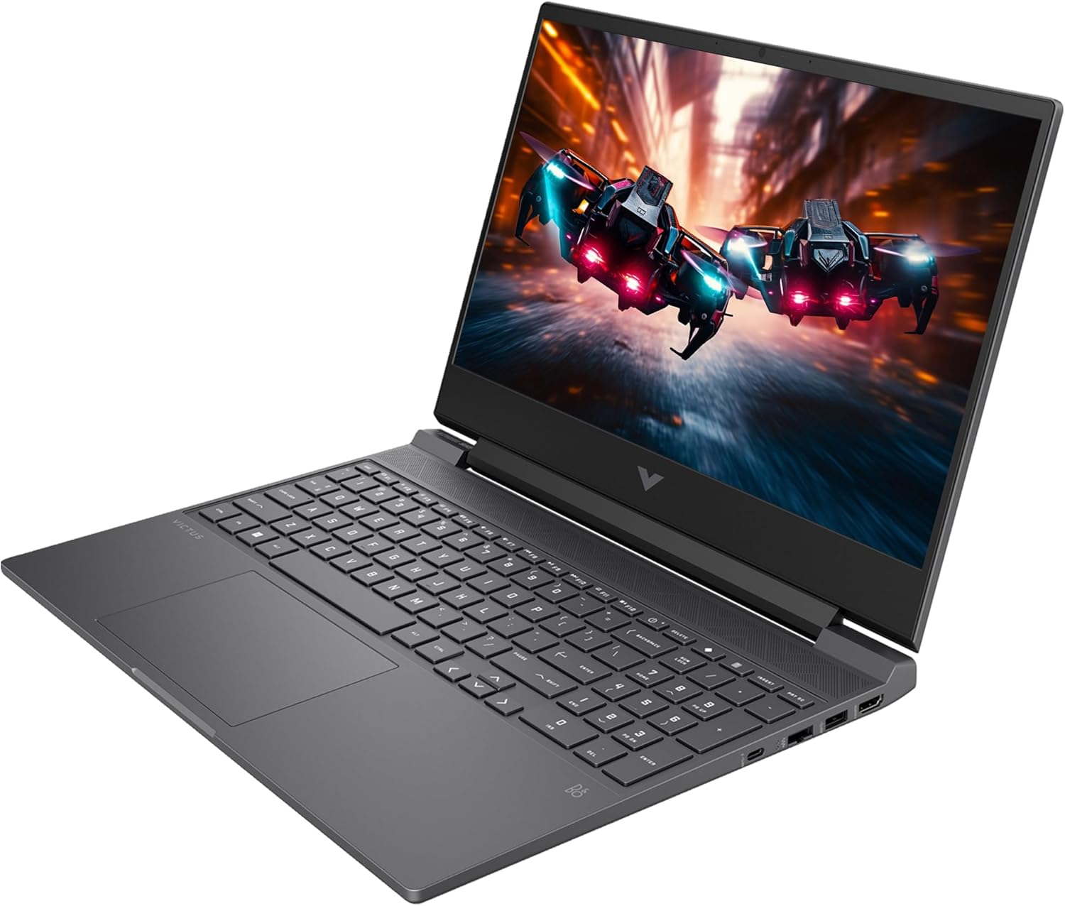 HP Victus 15 Gaming-Laptop, AMD Ryzen 7 8845HS, 64 GB DDR5-RAM, 2 TB PCle-SSD, 15,6-Zoll-FullHD (1920 x 1080), Nvidia Geforce RTX 4060, W11 Home, Grau