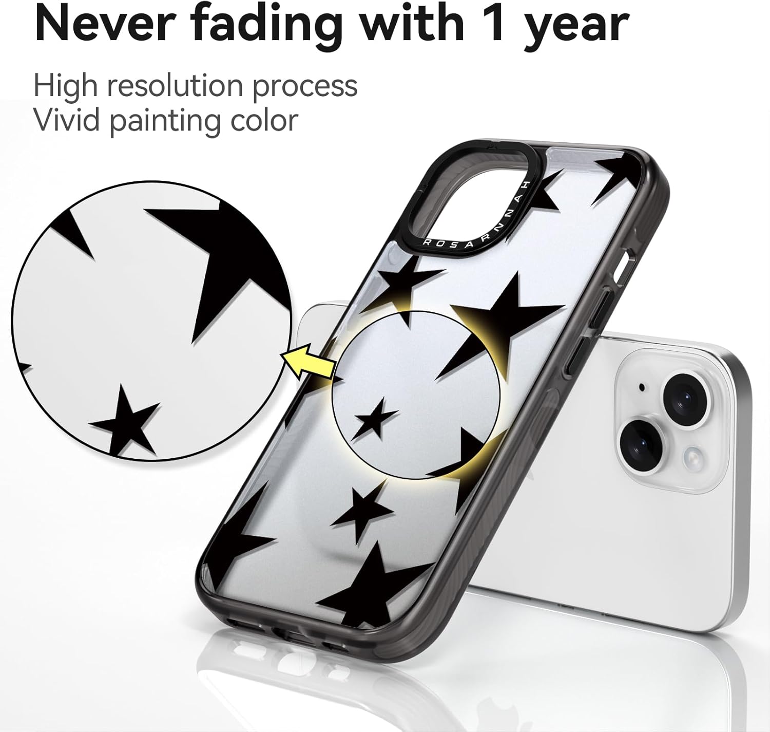 Compatible for iPhone 12 Case Cute - Durable Shockproof 6.6 ft Drop Impact Phone Case - Black Funny Five-Pointed Star Design for iPhone 12 6.1 · v6