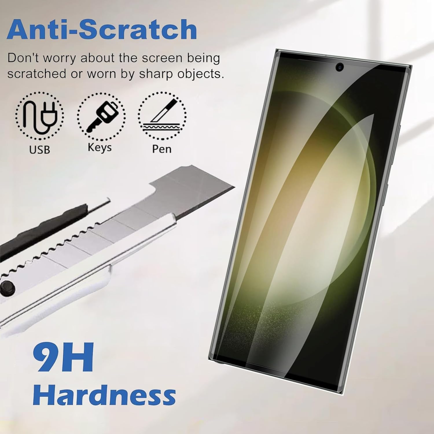 【3-PACK】 Designed for Samsung Galaxy S23 Ultra Screen Protector Case Friendly, 3D Curved,Screen Protector Galaxy S23 Ultra Tempered Glass cell Phone Film HD Clear