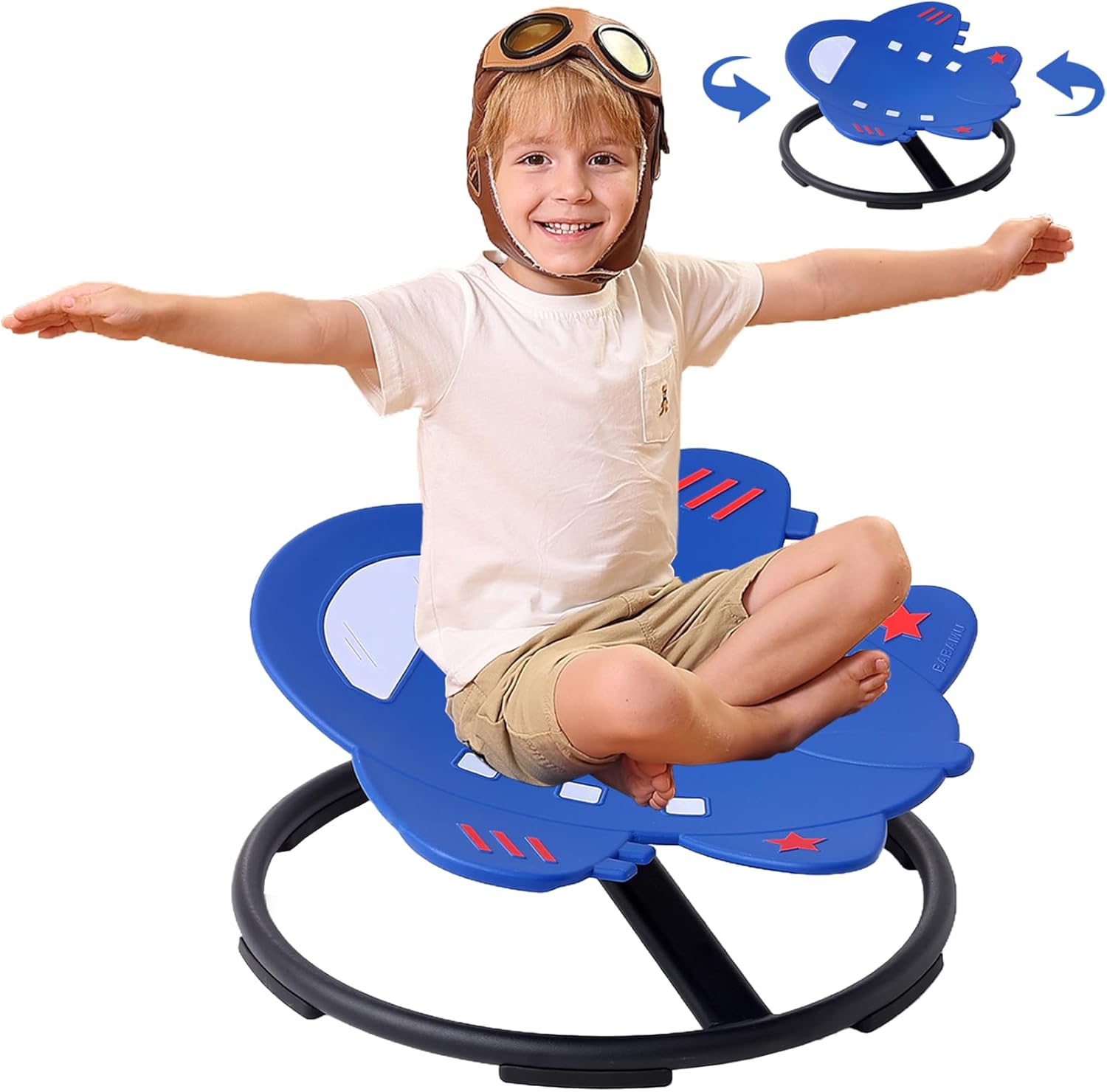 Sensory Chair Sit and Spin Autism Sensory Products Sensory Toys Sensory Spinning Chair Autism Spinning Chair for Kids Swivel Chair Training Body Coordination (Blue) · v3