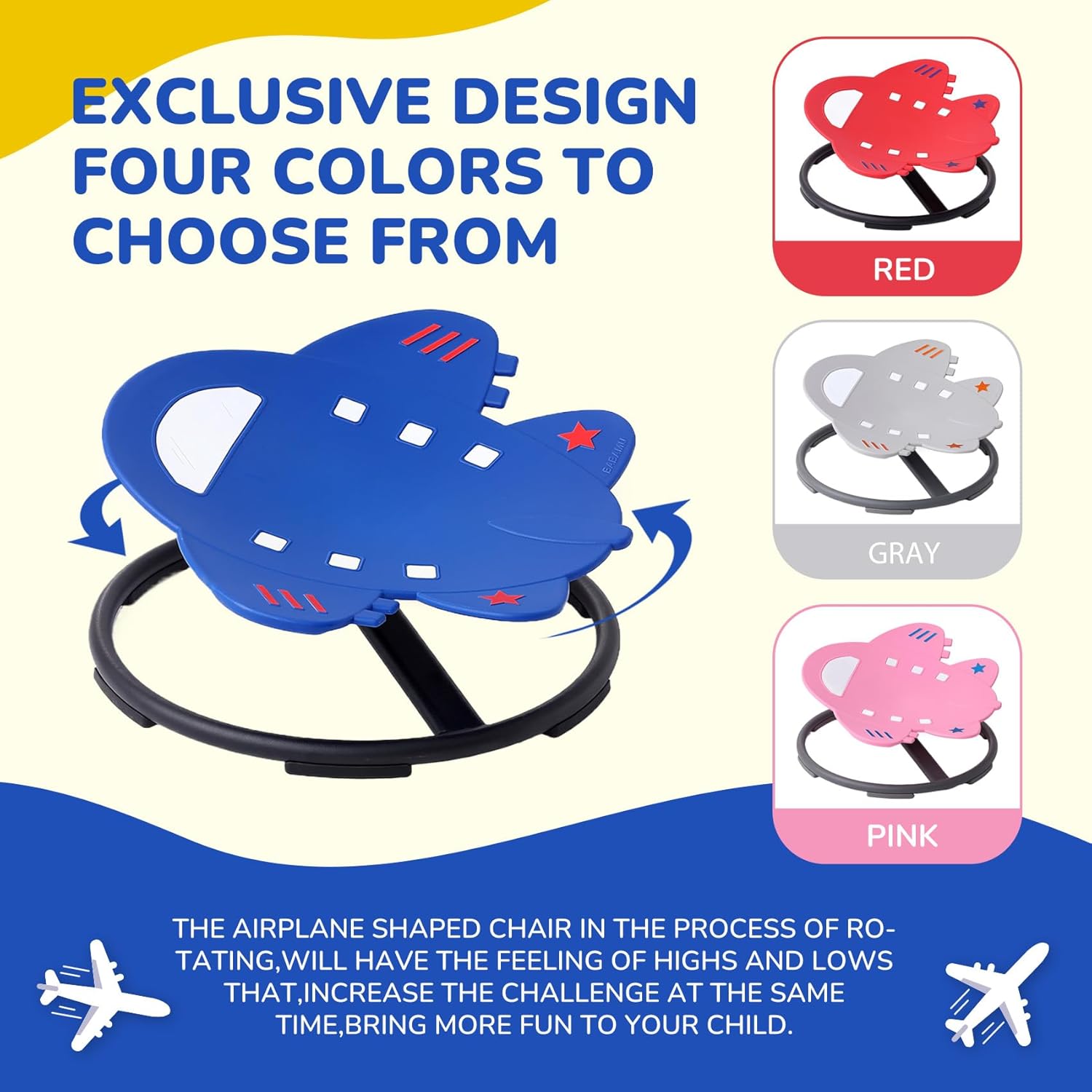 Sensory Chair Sit and Spin Autism Sensory Products Sensory Toys Sensory Spinning Chair Autism Spinning Chair for Kids Swivel Chair Training Body Coordination (Blue) · v3