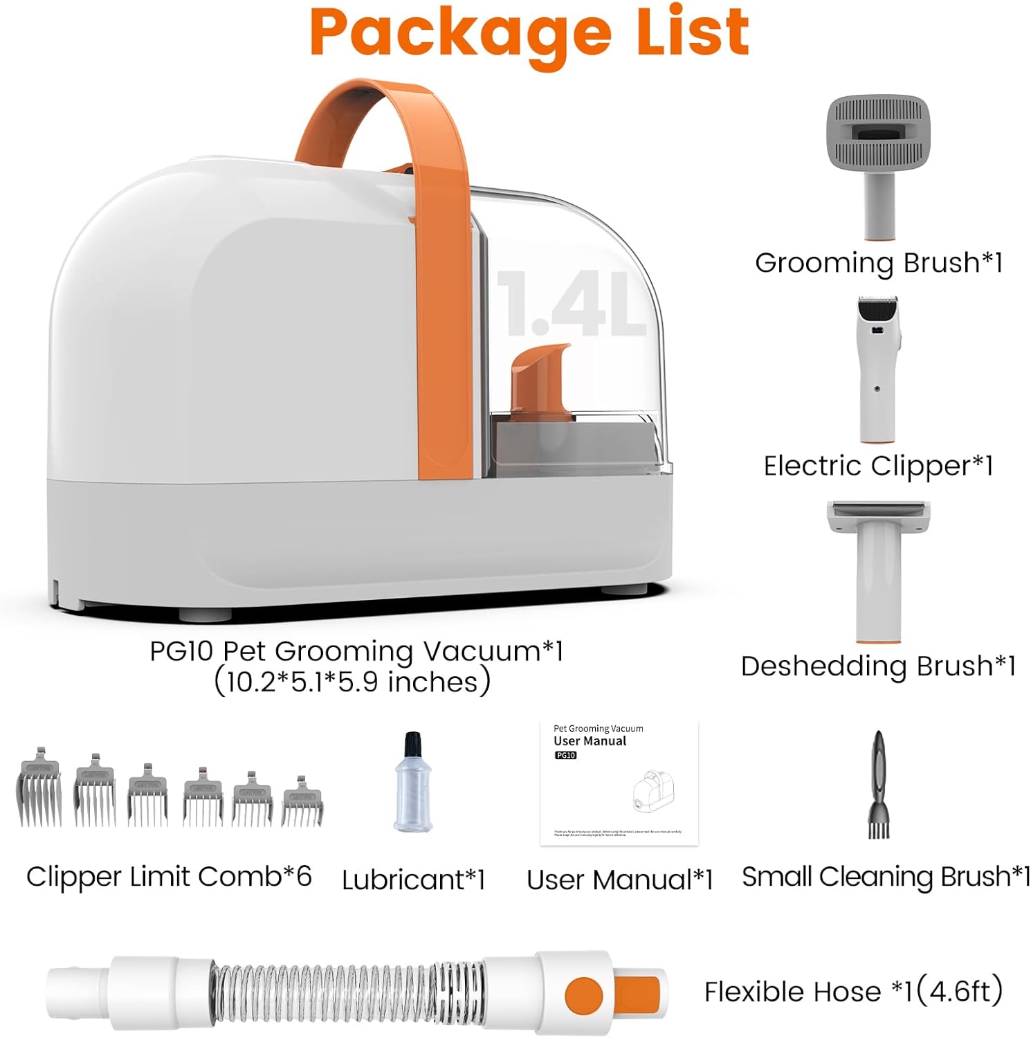 Dog Grooming Vacuum, Dog Grooming Kit with Pet Clippers, 12,000Pa Pet Hair Vacuum Pet Grooming Vacuum for Dogs, Dog Vacuum for Shedding Grooming, Low Noise Dog Shedding Brush Pet Vacuum, PG10 · v7