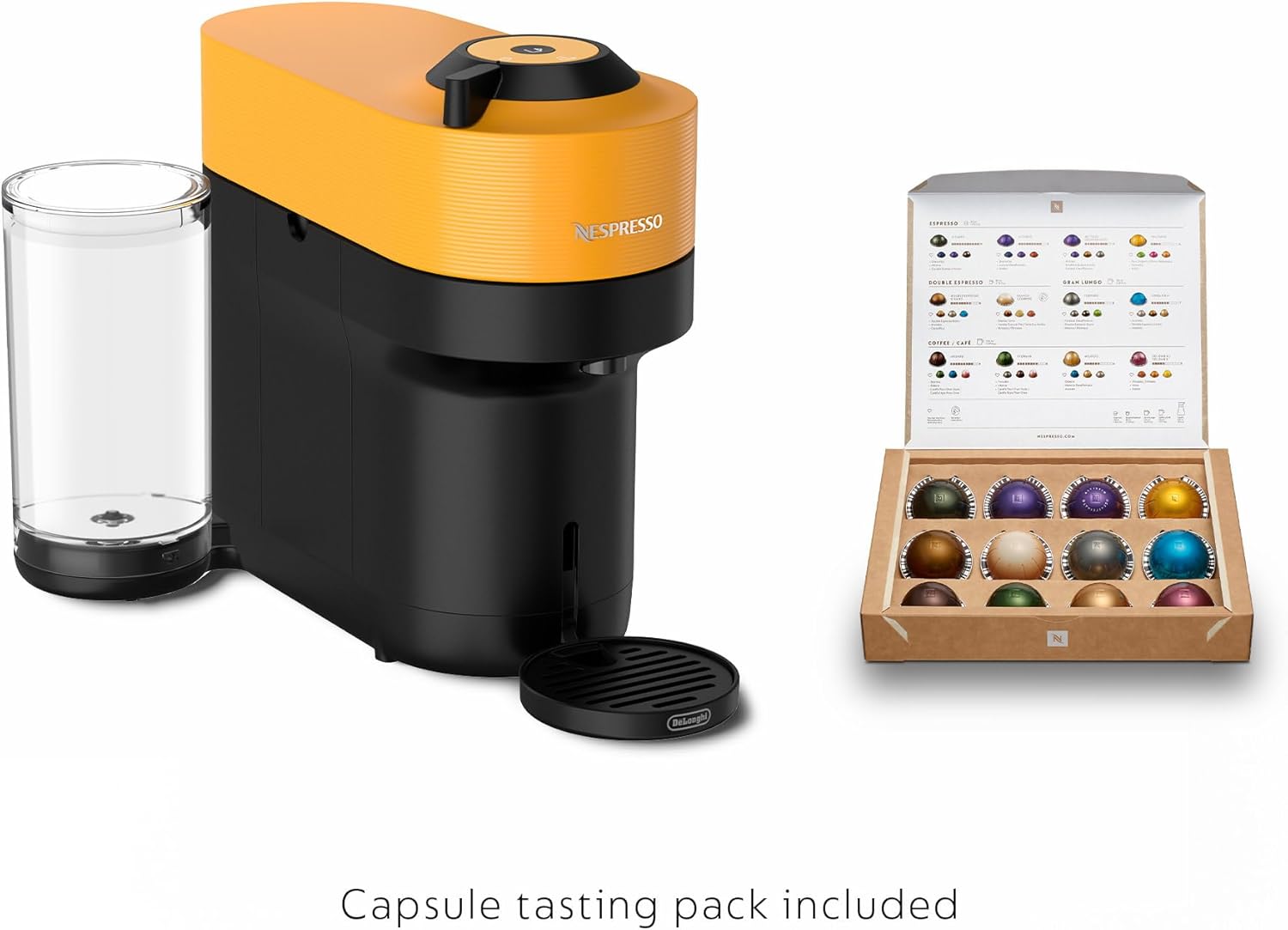 Nespresso Vertuo Pop  Coffee and Espresso Machine by DeLonghi, Mango Yellow · v2