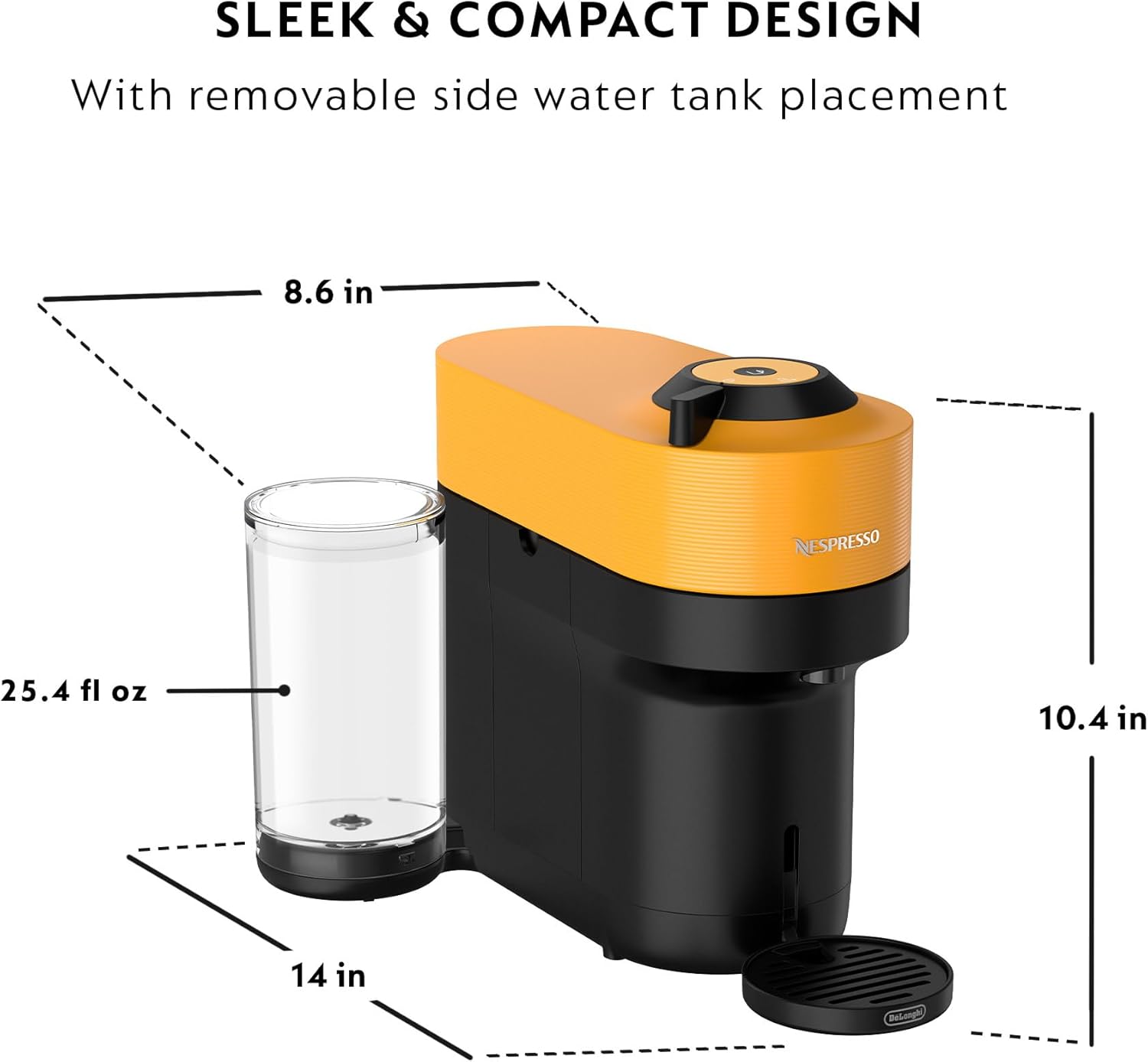 Nespresso Vertuo Pop  Coffee and Espresso Machine by DeLonghi, Mango Yellow · v2