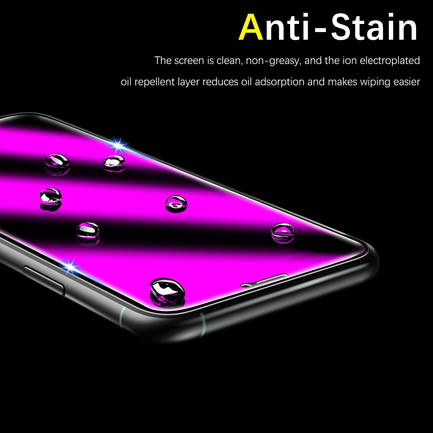 MAYtobe [2-Pack Privacy Screen Protector Designed for iPhone 11 and iPhone XR Anti-Blue Light Tempered Glass, Purple Anti-Spy, Eye Protection, Colorful Gradient