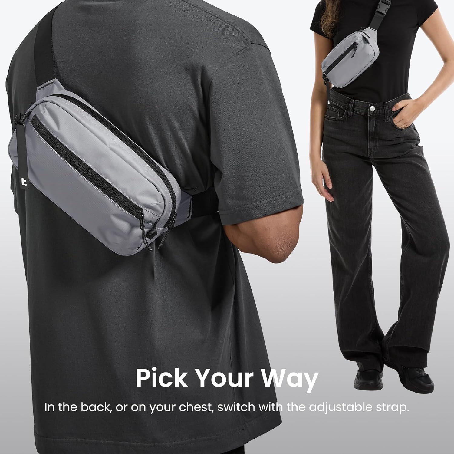 tomtoc 3.5L Sling Bag with RFID Blocking, Crossbody Bag Chest Shoulder Pack for Men and Women, Water-resistant Lightweight Carry Casual Bag for Travel, Daily Use