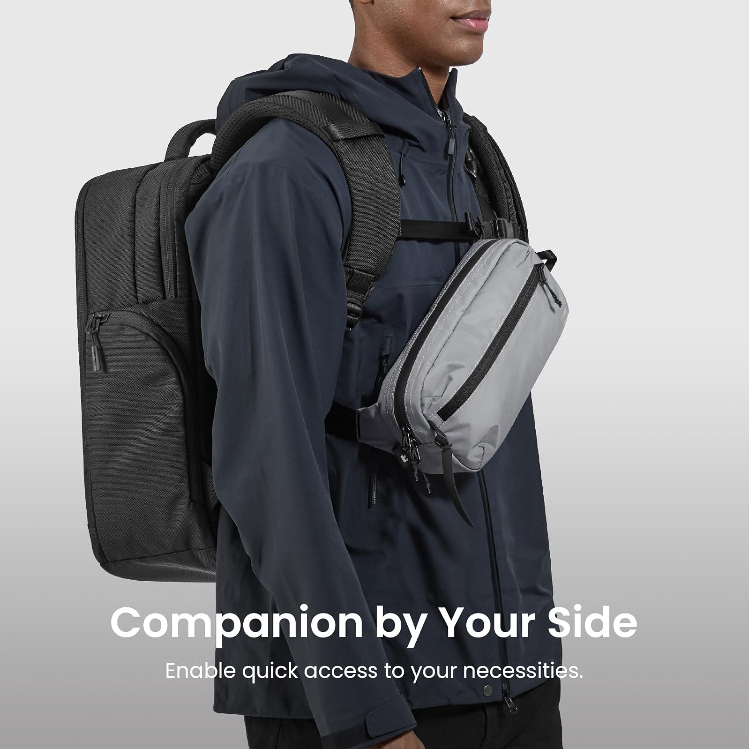 tomtoc 3.5L Sling Bag with RFID Blocking, Crossbody Bag Chest Shoulder Pack for Men and Women, Water-resistant Lightweight Carry Casual Bag for Travel, Daily Use