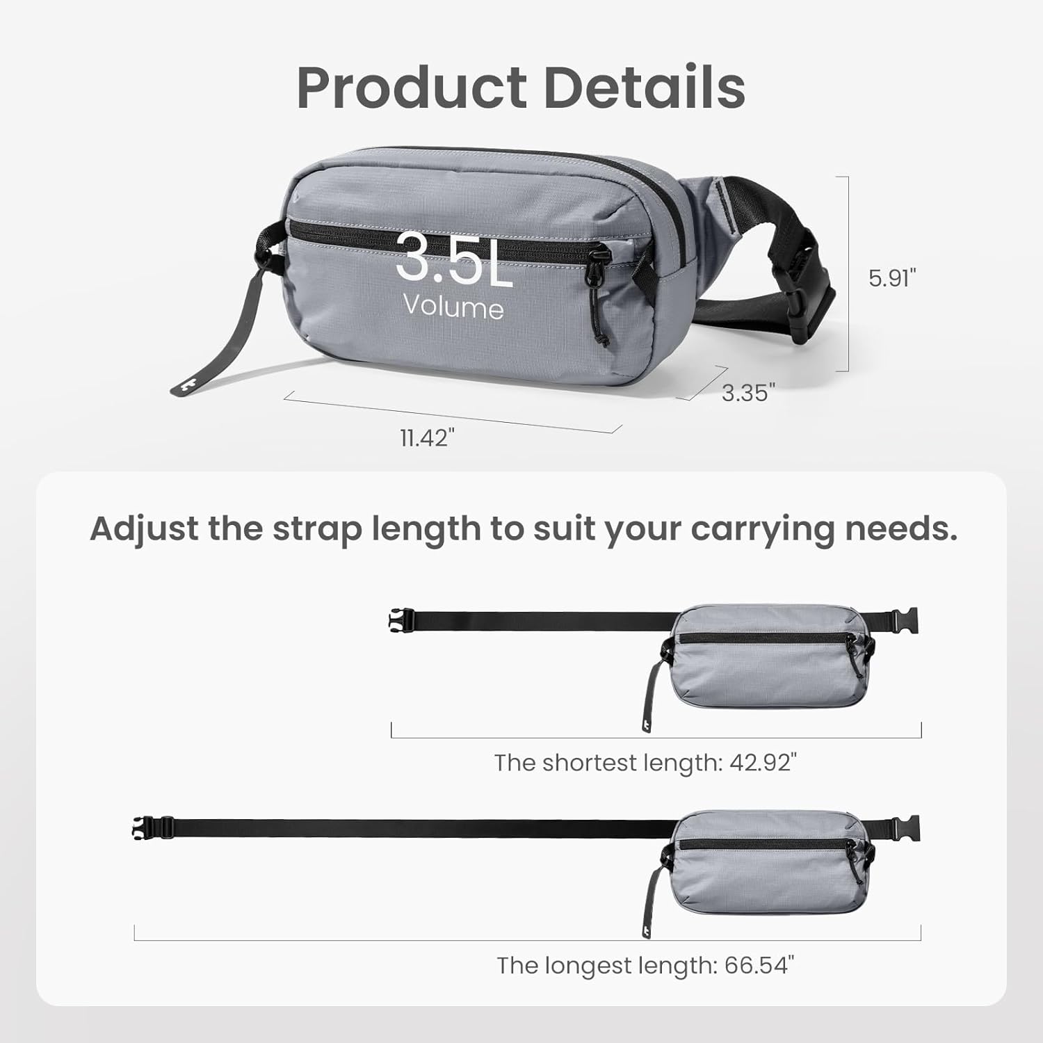 tomtoc 3.5L Sling Bag with RFID Blocking, Crossbody Bag Chest Shoulder Pack for Men and Women, Water-resistant Lightweight Carry Casual Bag for Travel, Daily Use