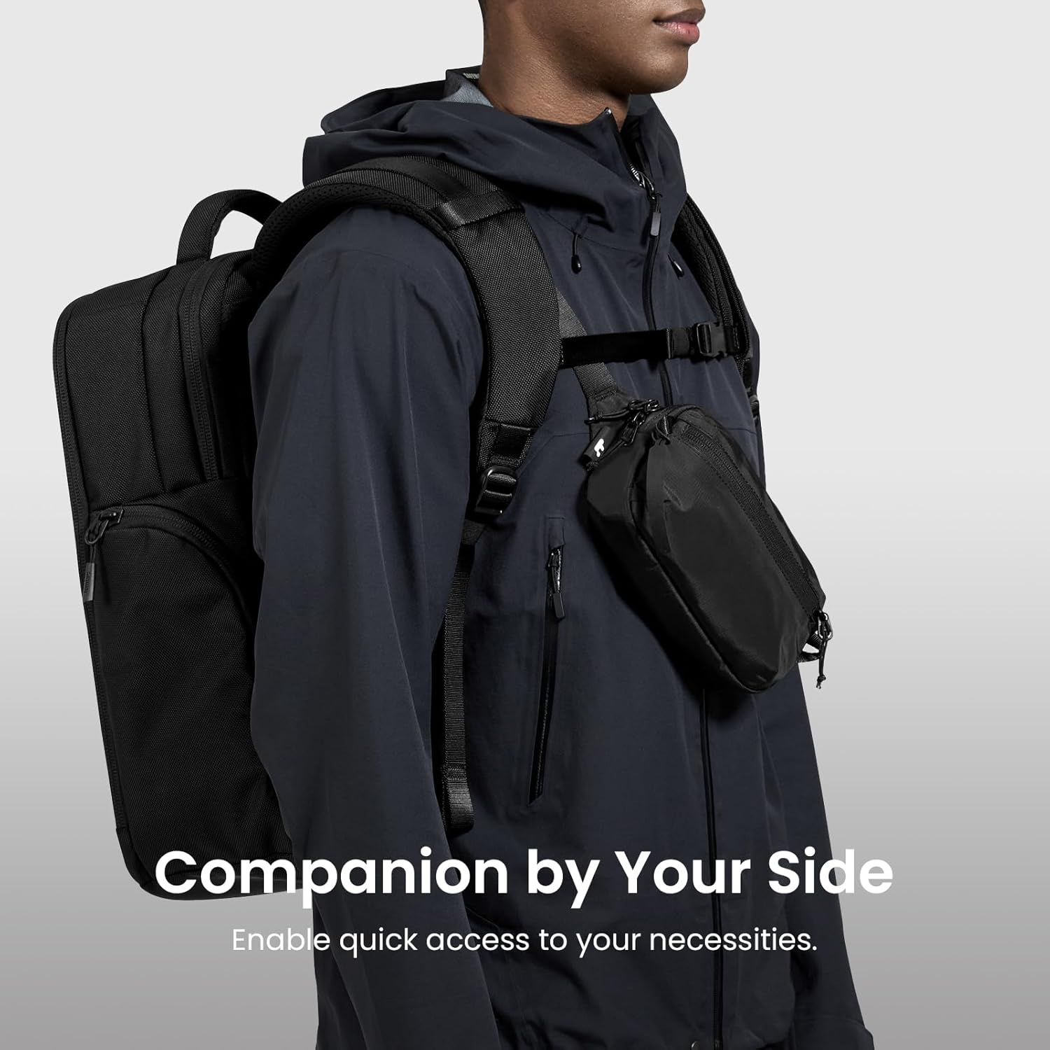 tomtoc 1.5L Sling Bag with RFID Blocking, Crossbody Bag Minimalist Chest Shoulder Pack for Men and Women, Water-resistant Lightweight Carry Casual Bag for Travel, Daily Use · v2