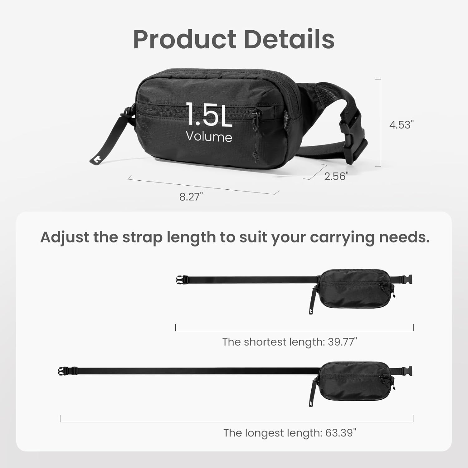 tomtoc 1.5L Sling Bag with RFID Blocking, Crossbody Bag Minimalist Chest Shoulder Pack for Men and Women, Water-resistant Lightweight Carry Casual Bag for Travel, Daily Use · v2