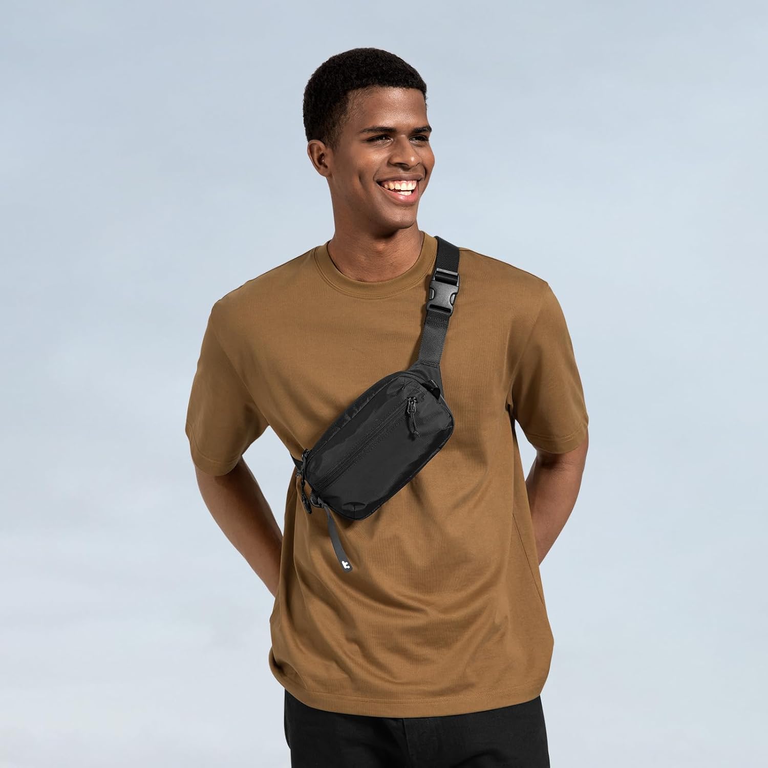 tomtoc 1.5L Sling Bag with RFID Blocking, Crossbody Bag Minimalist Chest Shoulder Pack for Men and Women, Water-resistant Lightweight Carry Casual Bag for Travel, Daily Use · v2