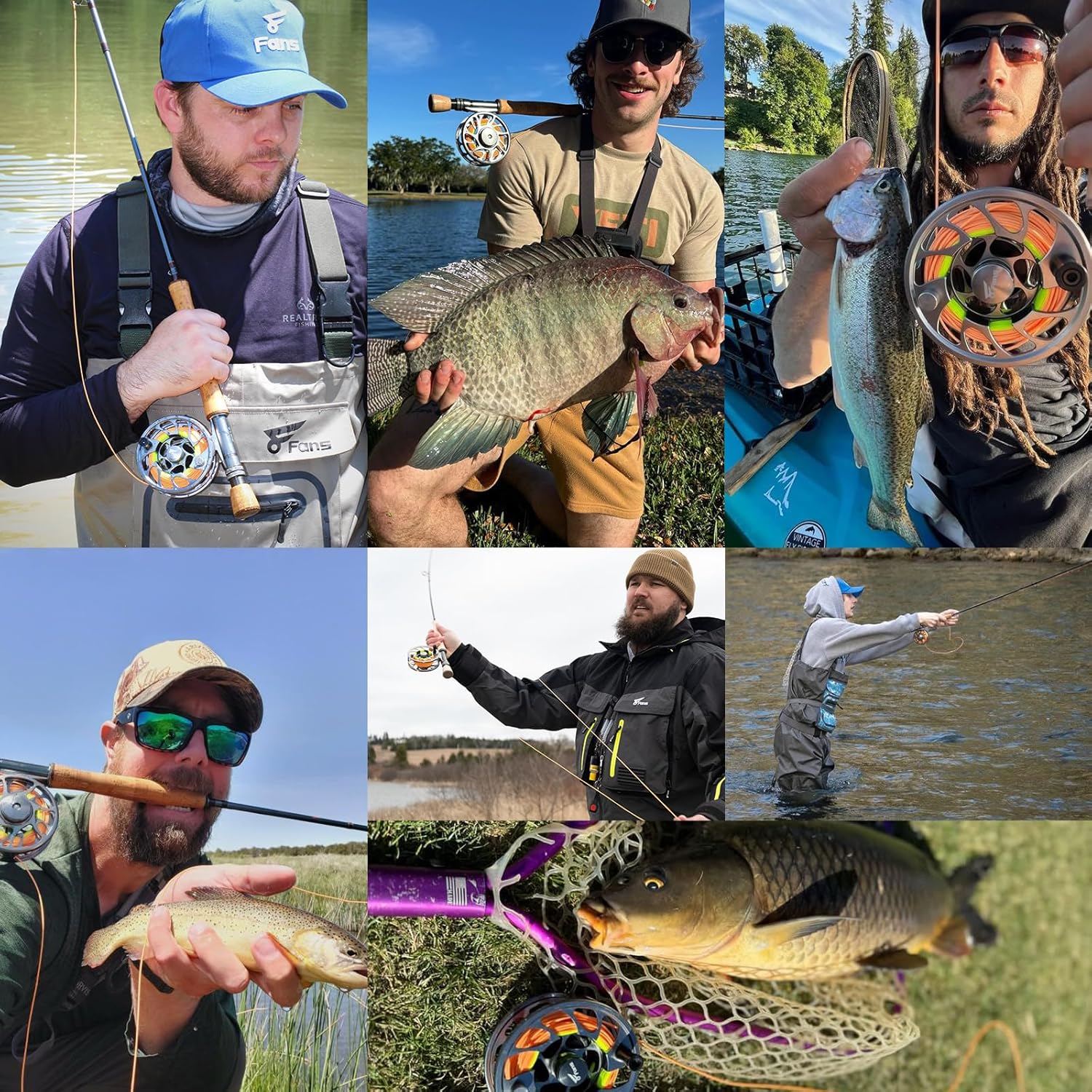8Fans Fly Fishing Rod and Reel Combos with 4-Sections Portable Fly Rod and CNC-machined Aluminum Alloy Fly Reel,Fly Fishing Complete Starter Package · v4