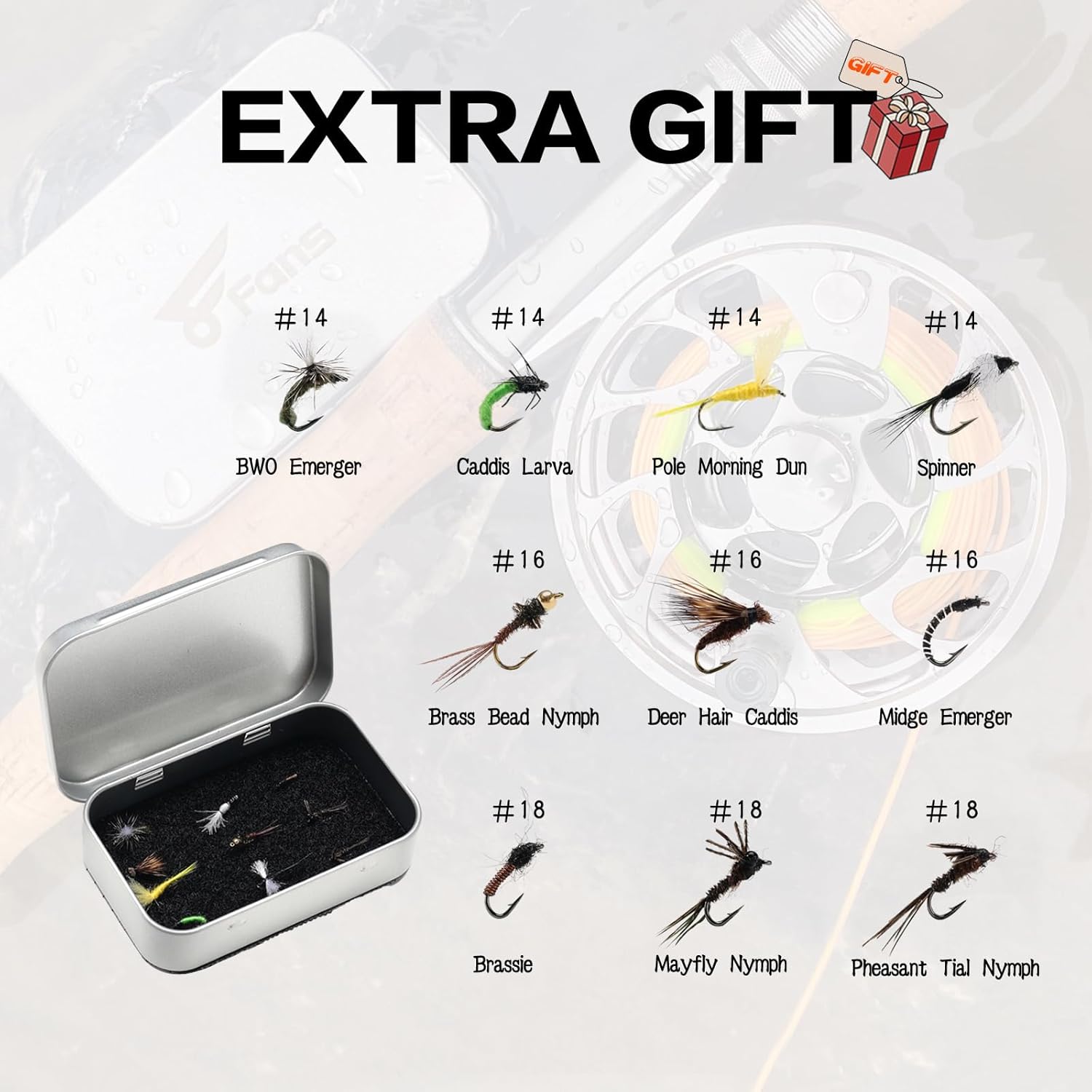 8Fans Fly Fishing Rod and Reel Combos with 4-Sections Portable Fly Rod and CNC-machined Aluminum Alloy Fly Reel,Fly Fishing Complete Starter Package · v4