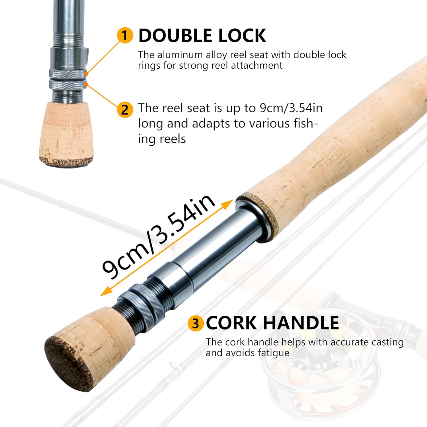 8Fans Fly Fishing Rod and Reel Combos with 4-Sections Portable Fly Rod and CNC-machined Aluminum Alloy Fly Reel,Fly Fishing Complete Starter Package · v4