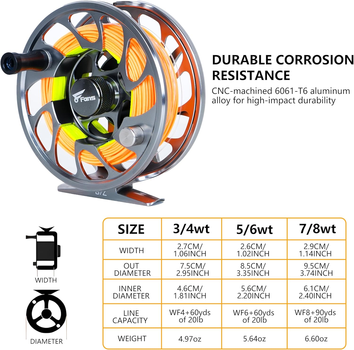 8Fans Fly Fishing Rod and Reel Combos with 4-Sections Portable Fly Rod and CNC-machined Aluminum Alloy Fly Reel,Fly Fishing Complete Starter Package · v4