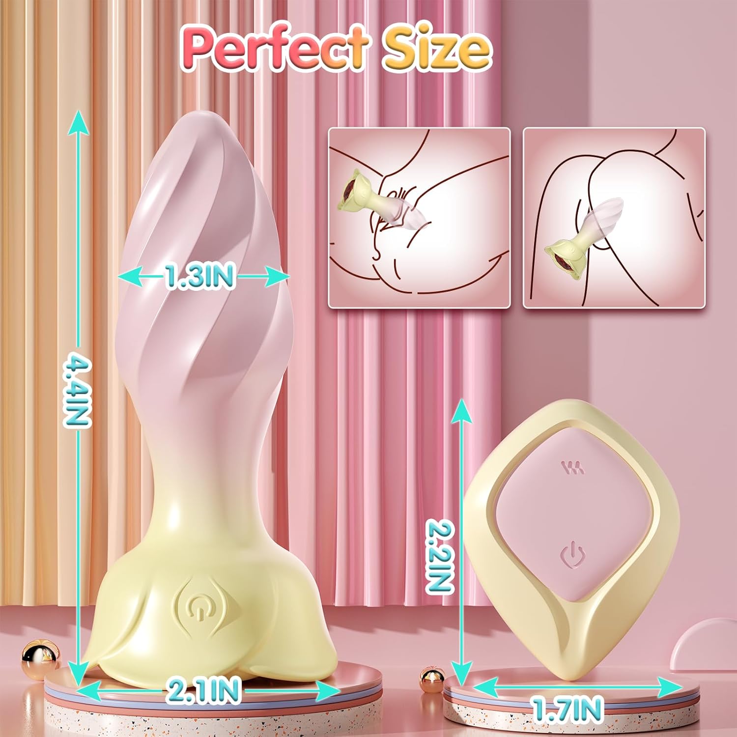 Adult Sex Toys for Women/Men Anal Plug, APP  Remote Control Vibrator Anal Toys with 10 Rotating Modes, Vibrating Butt Plug Clitoris Stimulator with Crystal Diamond Female Male Sex Toy
