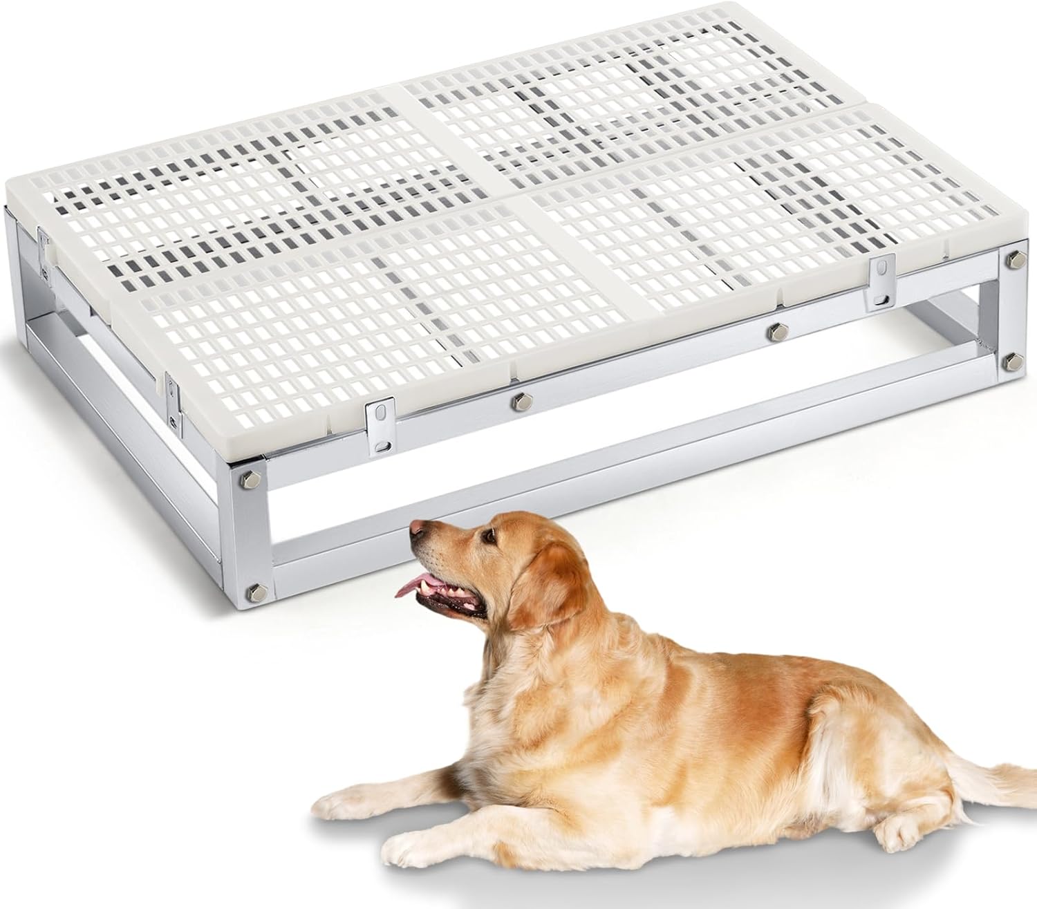 Vaschetta rialzata pieghevole per la toelettatura dei cani, vasche per il bagno, con griglia da pavimento in plastica antiscivolo, 2 pezzi, forniture professionali per la toelettatura dei cani, per la pulizia del lavandino della vasca da bagno, tieni gli animali domestici sopra l'acqua