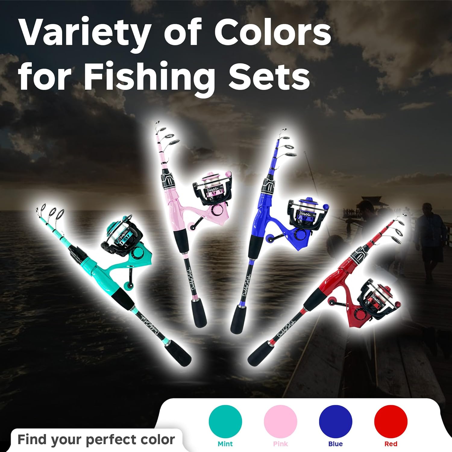Spinning Fishing Rod and Reel Combo Set with Tackle Box | Kids Fishing Pole | Carbon Fiber Telescopic Fishing Rod Kit | Spinning Reel for Travel Saltwater Freshwater Fishing Gear Kit · v3