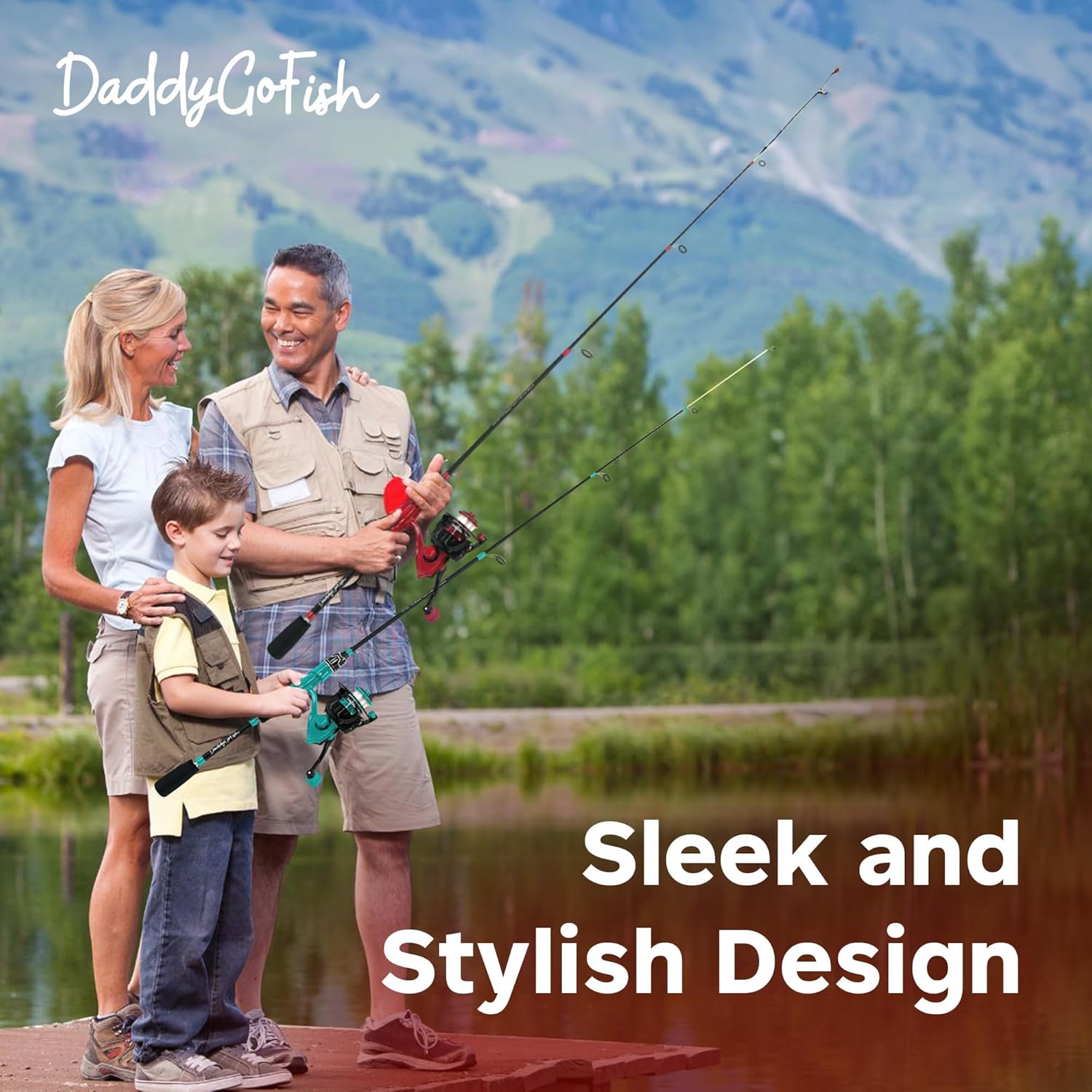 Spinning Fishing Rod and Reel Combo Set with Tackle Box | Kids Fishing Pole | Carbon Fiber Telescopic Fishing Rod Kit | Spinning Reel for Travel Saltwater Freshwater Fishing Gear Kit · v3