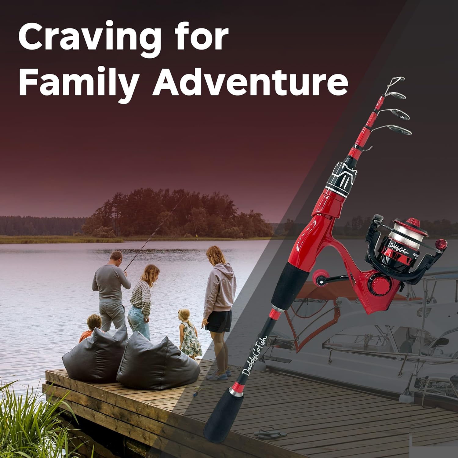 Spinning Fishing Rod and Reel Combo Set with Tackle Box | Kids Fishing Pole | Carbon Fiber Telescopic Fishing Rod Kit | Spinning Reel for Travel Saltwater Freshwater Fishing Gear Kit · v3