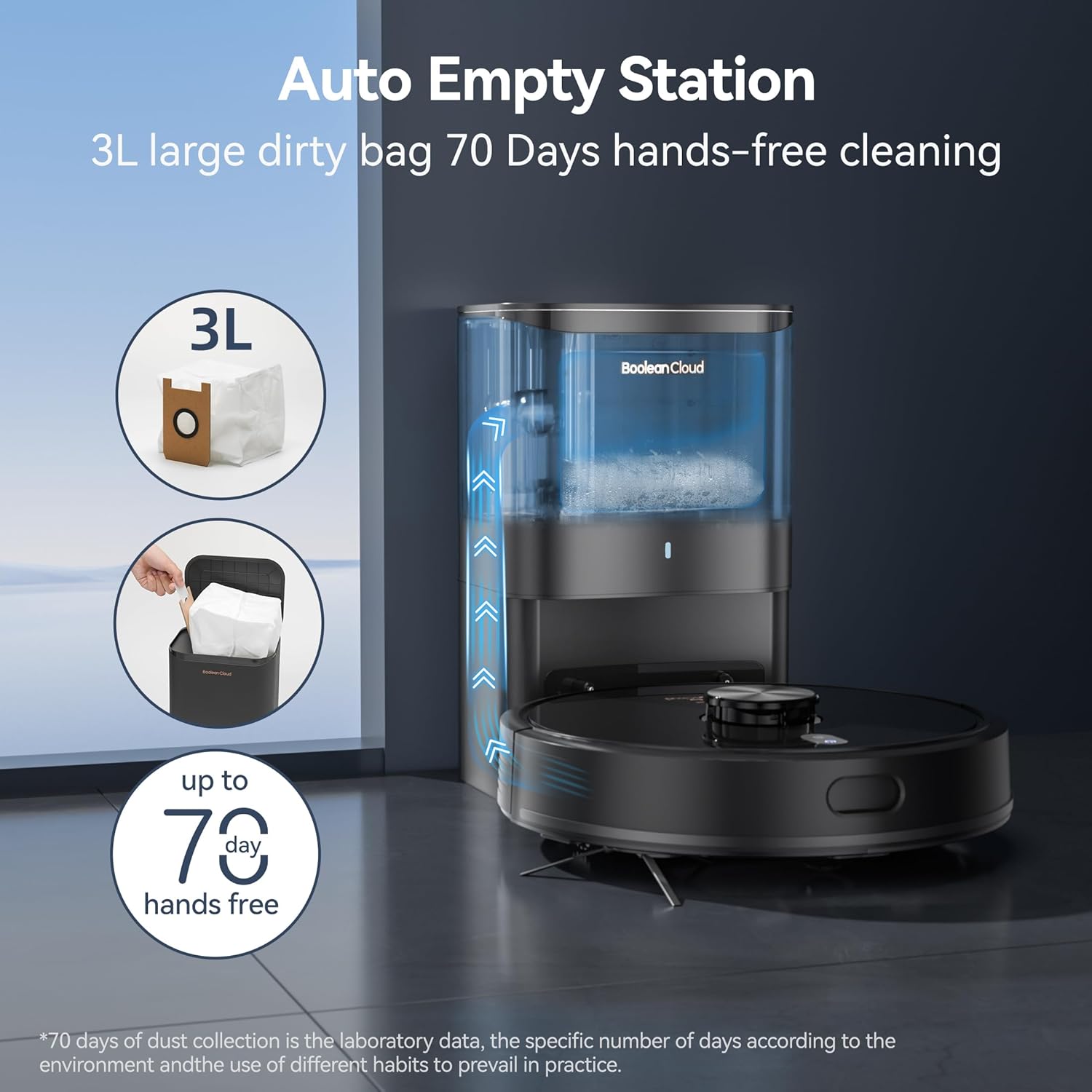H7  Robot Vacuum and Mop Combo, Self EmptyingCharging Robot Vacuum, 4500Pa Powerful Suction, 70-Day Capacity, Wi-Fi/App/Alexa/Remote, Good for Pet Hair Hard Floorsamp;Carpets · v2