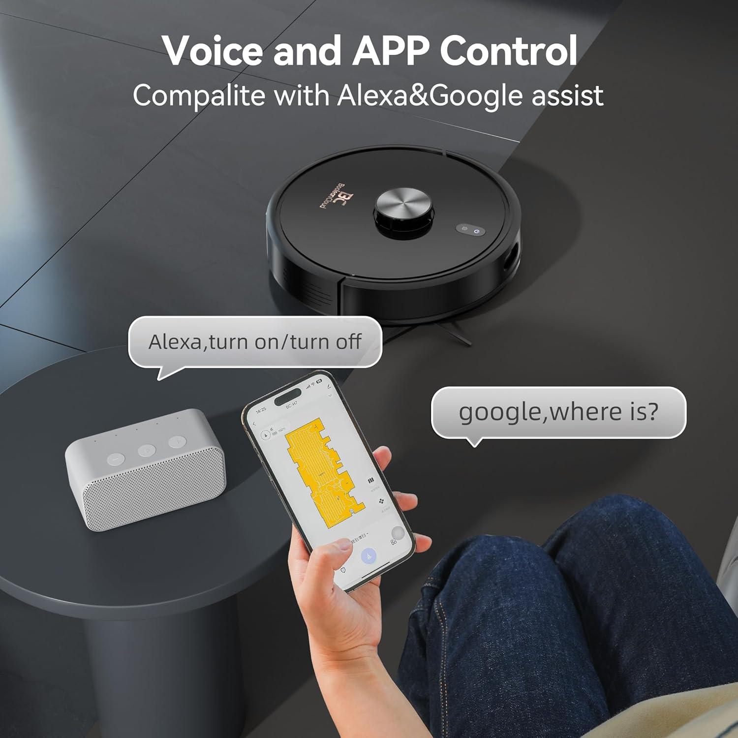 H7  Robot Vacuum and Mop Combo, Self EmptyingCharging Robot Vacuum, 4500Pa Powerful Suction, 70-Day Capacity, Wi-Fi/App/Alexa/Remote, Good for Pet Hair Hard Floorsamp;Carpets · v2