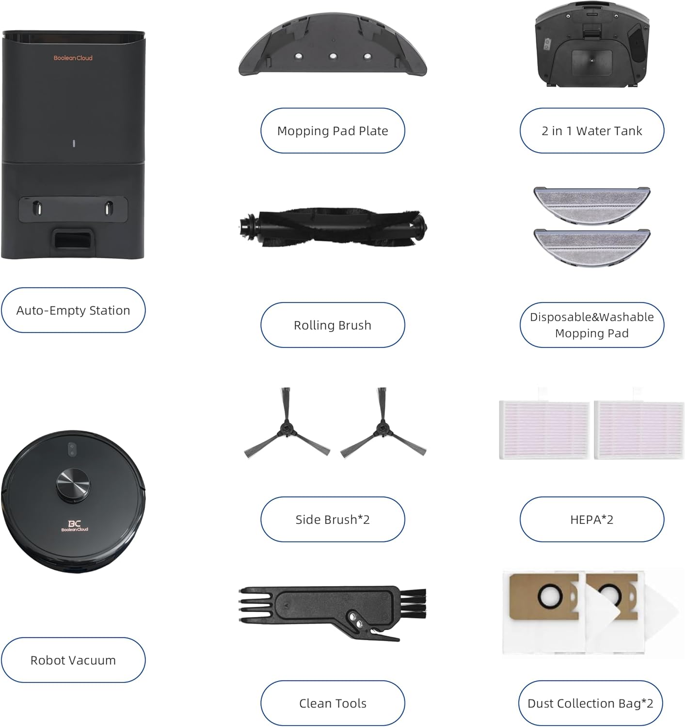 H7  Robot Vacuum and Mop Combo, Self EmptyingCharging Robot Vacuum, 4500Pa Powerful Suction, 70-Day Capacity, Wi-Fi/App/Alexa/Remote, Good for Pet Hair Hard Floorsamp;Carpets · v2