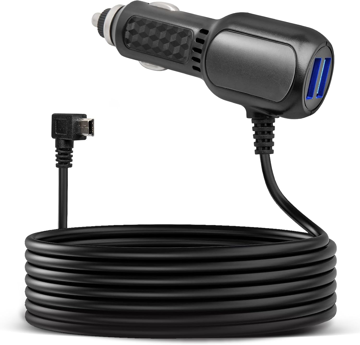 Anina Mini USB Dash Cam Power Cord Adapter 10FT for Rexing V1 V1P ProV5 V3, Byakov S6, Rove R2-4K Car Dashboard Camera Dual USB Charger Power Supply Cable Mini-B · v5