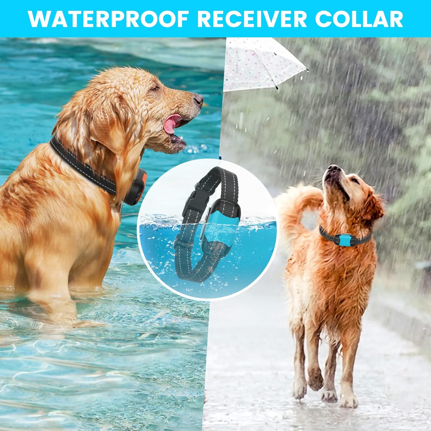 RUXAN Electric Fence for Dogs, Underground Dog Fence System, Rechargeable 656Ft Aboveground Pet Containment System with Waterproof Collar Receivers, Boundary Wire (for 1 Dog) (for 2 Dogs) · v7