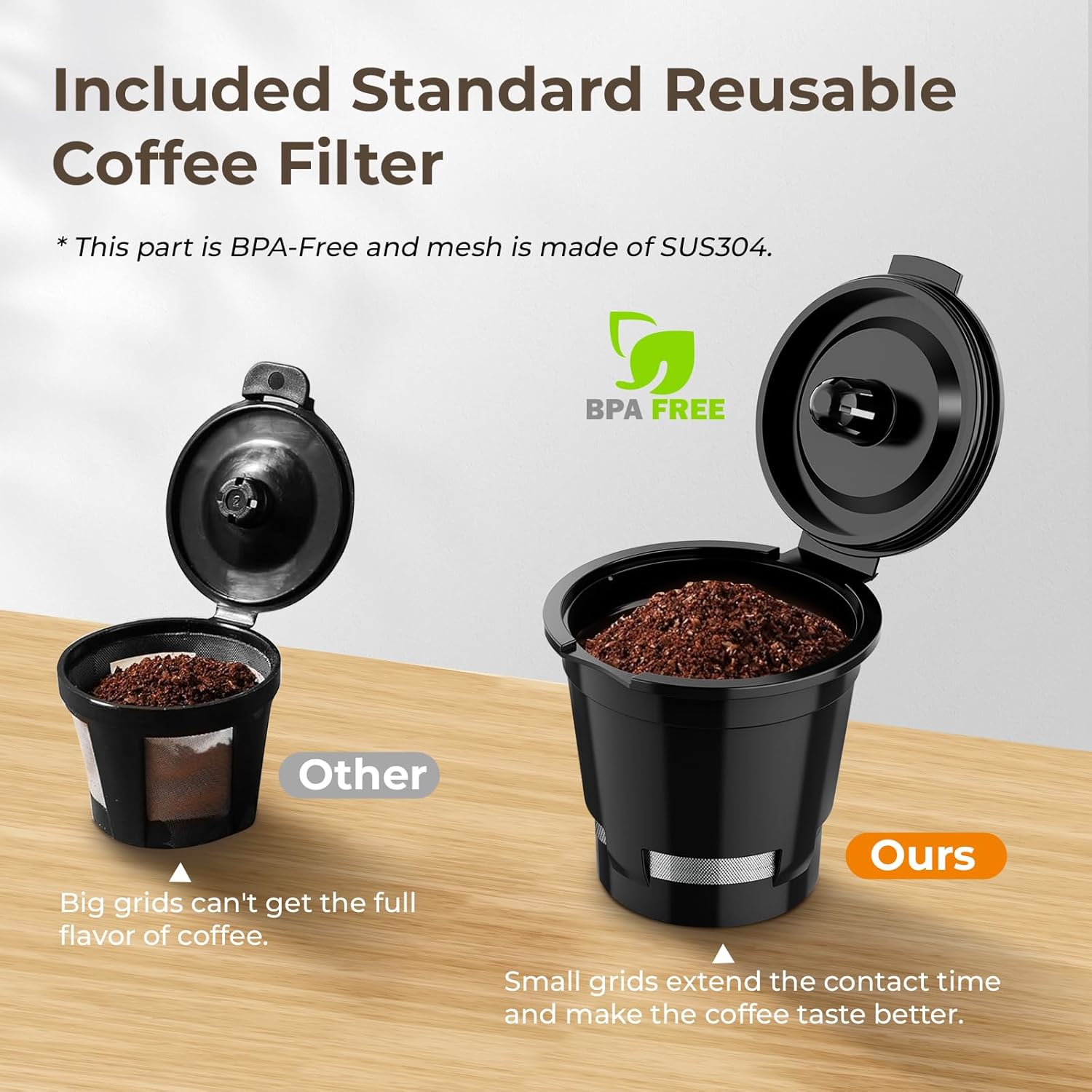 Macchina da caffè monodose CHULUX Mini 2 in 1 per caffè macinato K Cup, piccola macchina da caffè di piccole dimensioni per viaggiare con una persona, camper, camion e casa, filtro per caffè incluso