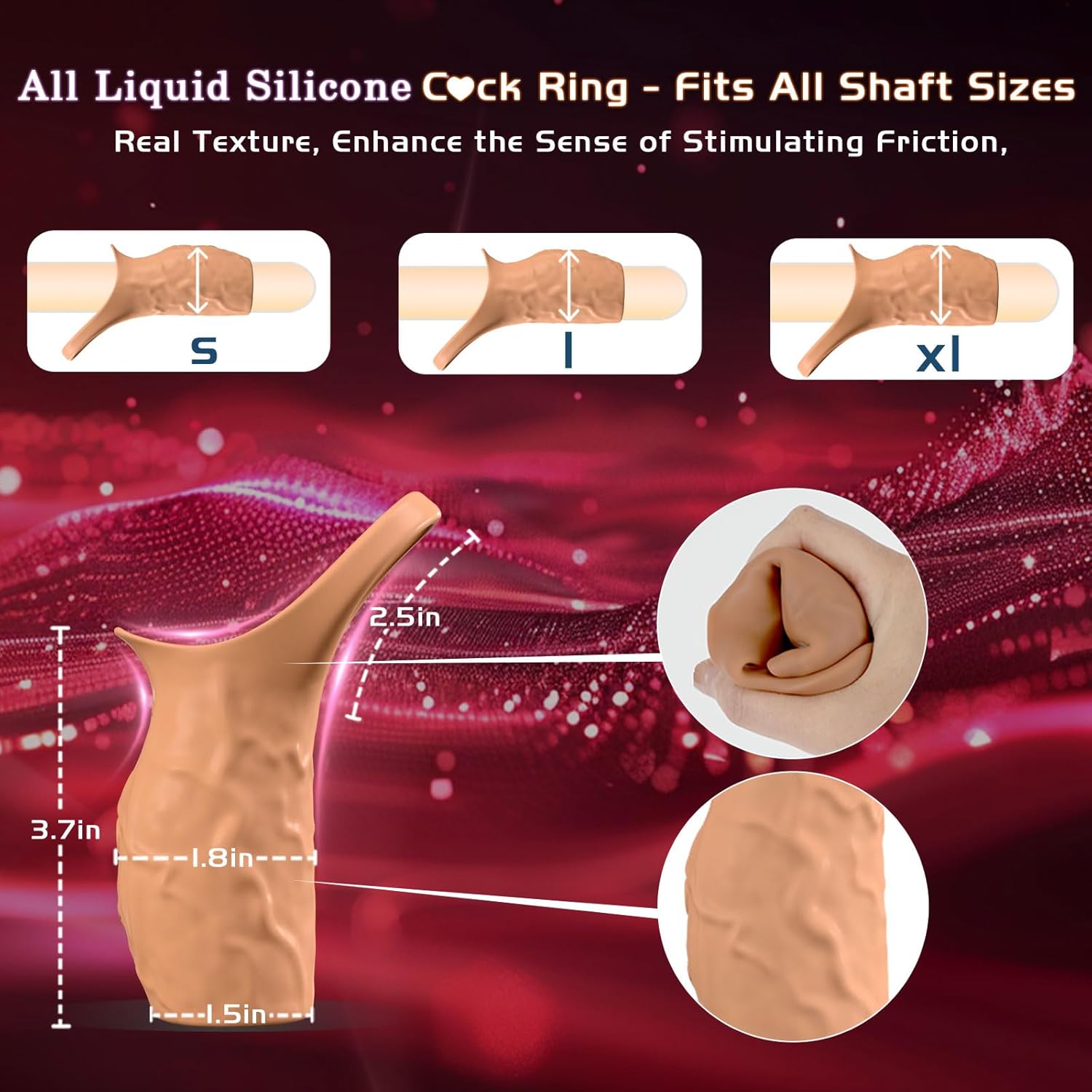 Adult Couple Male Sex Toy - All Liquid Silicone Cock Ring Sex Game Kinky, Mens Man Sex Toys, 10 Vibrations Juguetes Sexuales, LNIIY Sex Play for Penis Testicles G Spot Stimulation, Dildo Realistic · v6