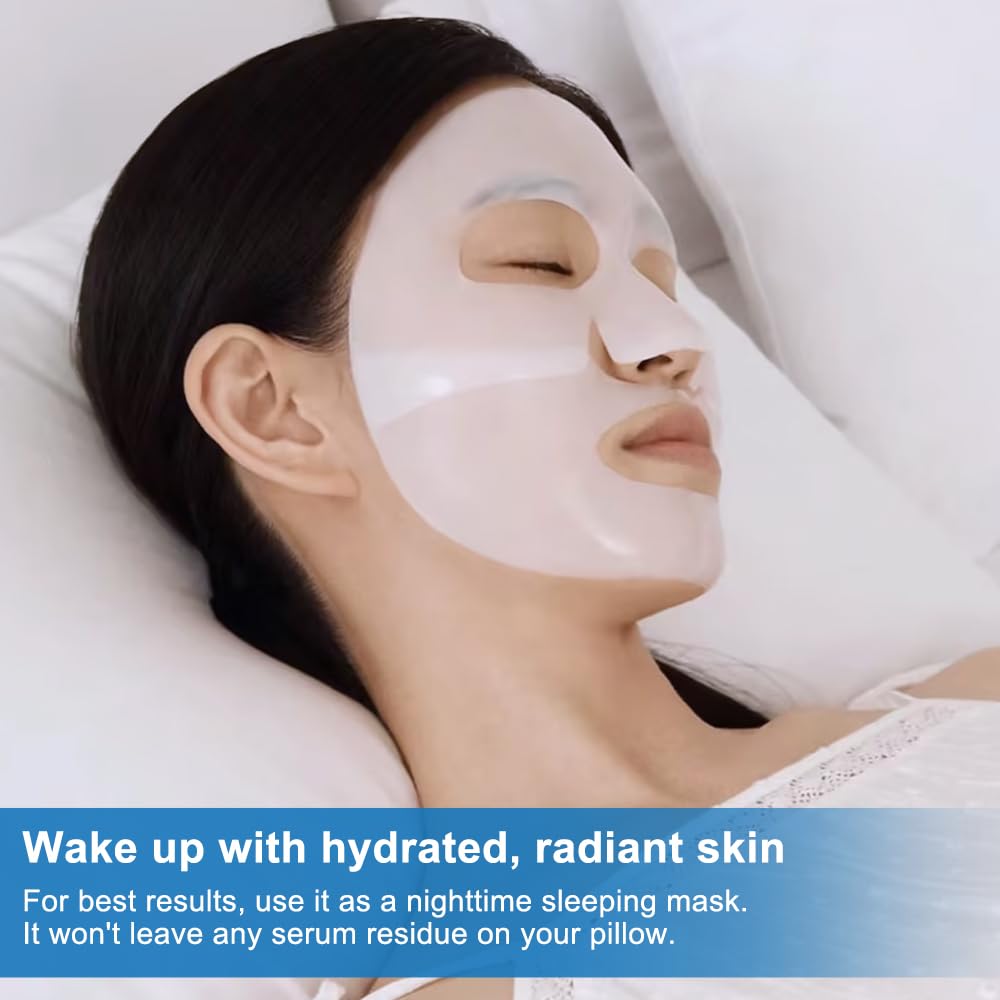 Deep Collagen Anti Wrinkle Lifting Mask,Collagen Mask,Skinqueen Bio Collagen Face Mask, Pure Collagen Films Korean Deep Hydrating Firming Overnight Hydrogel Mask (4pcs/Box) · v3