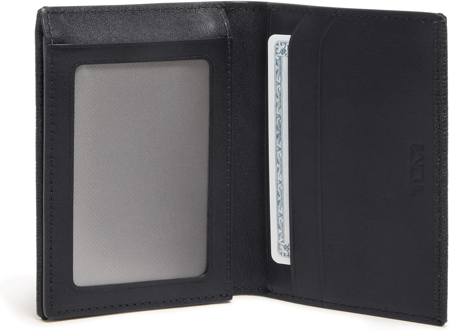 TUMI - Nassau L-Fold - Card Holder Wallet for Men Women - With ID Window - Nappa Leather Material -Embossed Black · v3