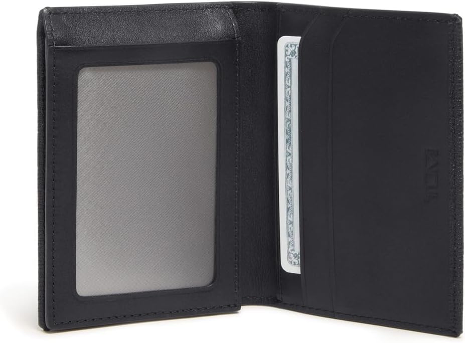 TUMI - Nassau L-Fold - Card Holder Wallet for Men Women - With ID Window - Nappa Leather Material -Embossed Black · v3
