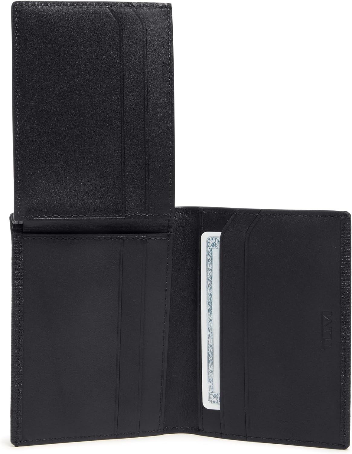 TUMI - Nassau L-Fold - Card Holder Wallet for Men Women - With ID Window - Nappa Leather Material -Embossed Black · v3