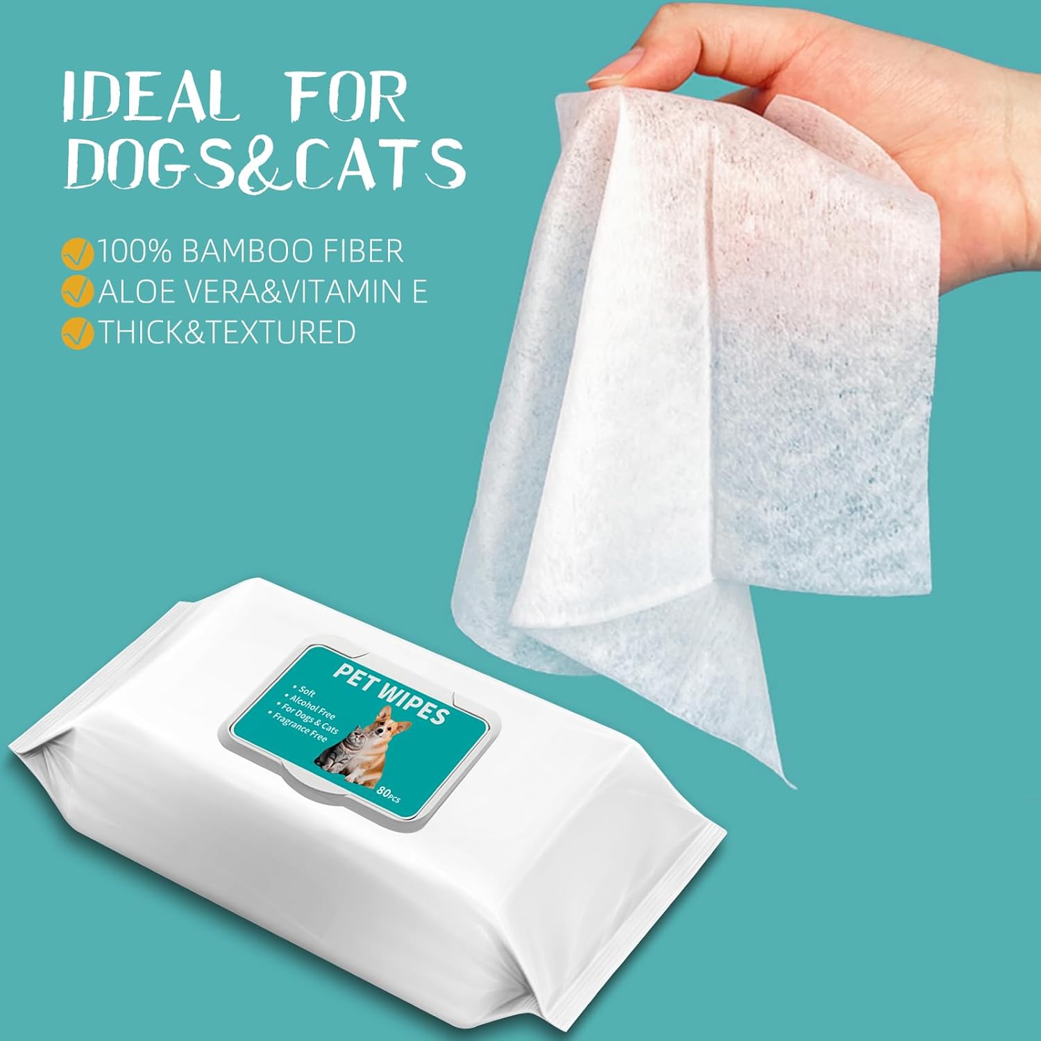 Pet Hypoallergenic Wipes,Extra Thick Dog Wipes for Cleaning Pets Paws,Ears,Butt,Face and Eyes,Portable Organic Paw Wipes for Dogs,Ideal for Home or Trave (320 Count (Pack of 4)) · v5